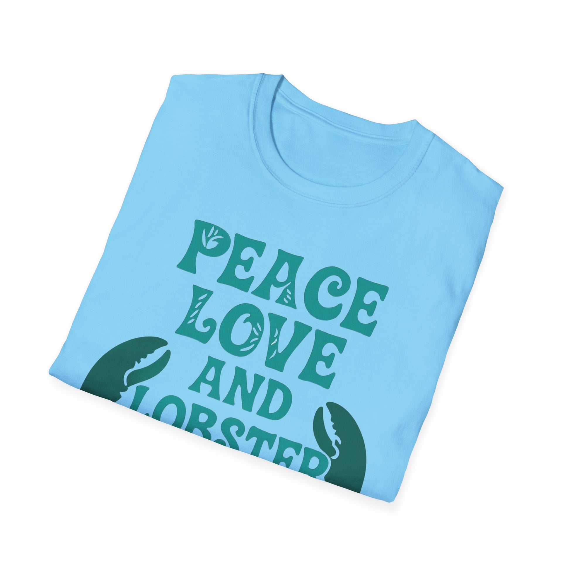 Peace, Love, and Lobster Rolls T-Shirt | Unisex Softstyle Tee for Seafood Lovers, Casual Summer Wear, Beach Days, Gifts, BBQs