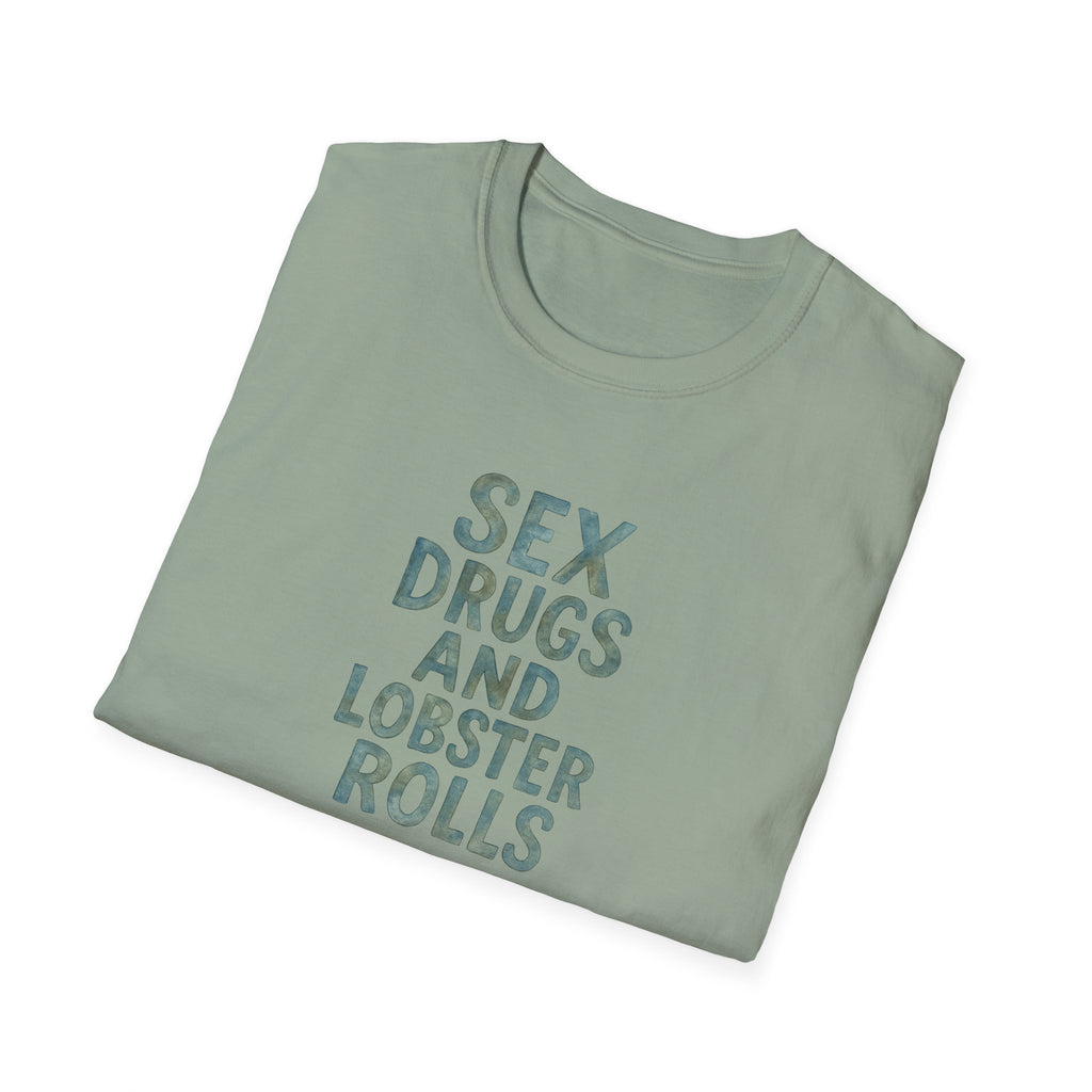 Seafood Love Her Gift Unisex Softstyle T-Shirt, Lobster Roll Tee, Beach Lover Shirt, Summertime Apparel, Funny Foodie Top