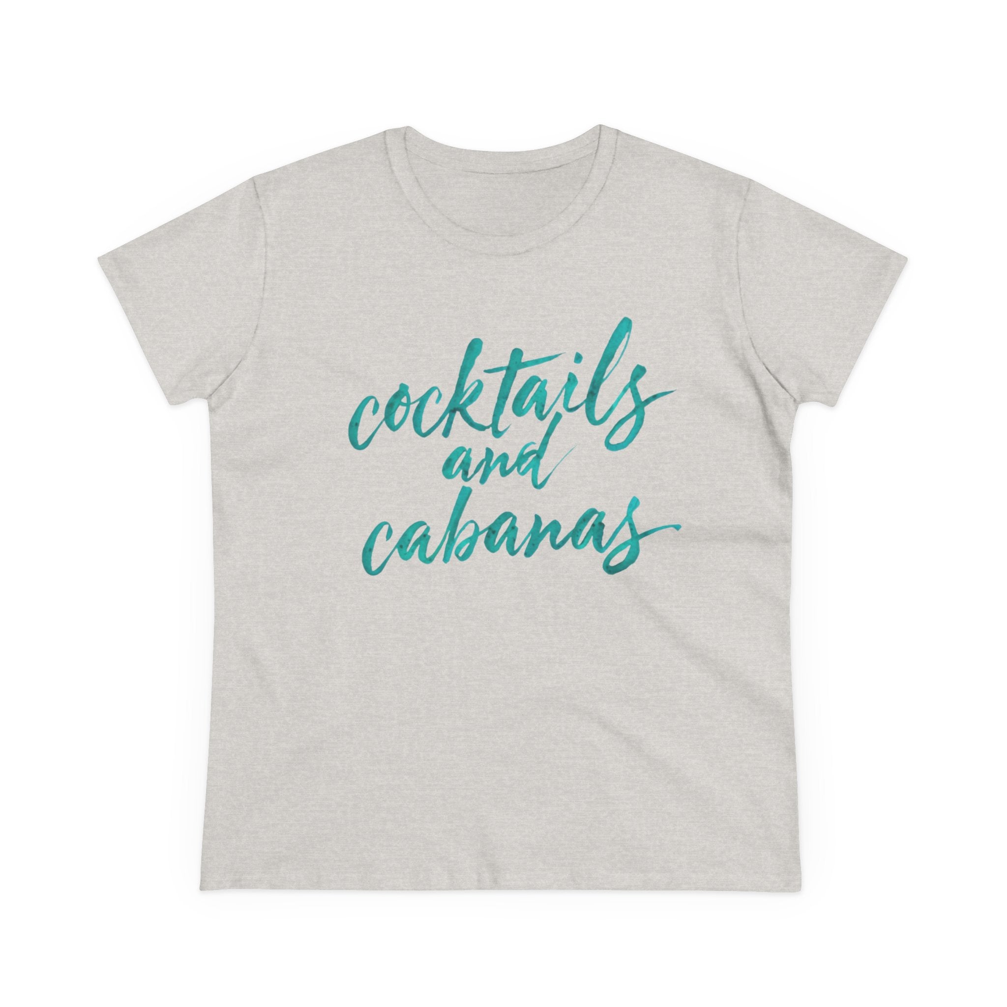 Cocktails and Cabanas Tee - Women&#039;s Midweight Cotton Shirt, Beachwear, Summer Top, Vacation Outfit, Casual Wear, Gift for Her, Pool