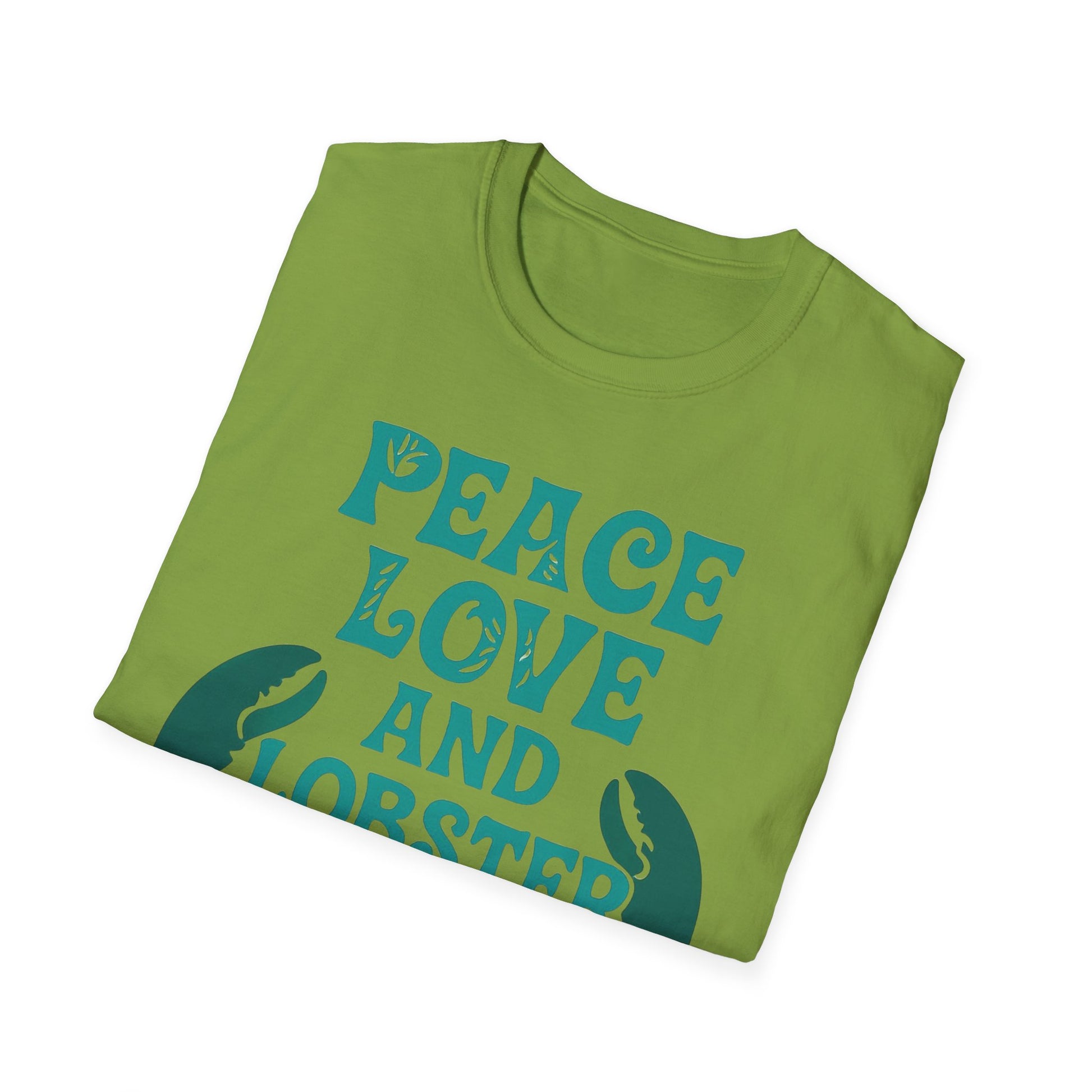 Peace, Love, and Lobster Rolls T-Shirt | Unisex Softstyle Tee for Seafood Lovers, Casual Summer Wear, Beach Days, Gifts, BBQs