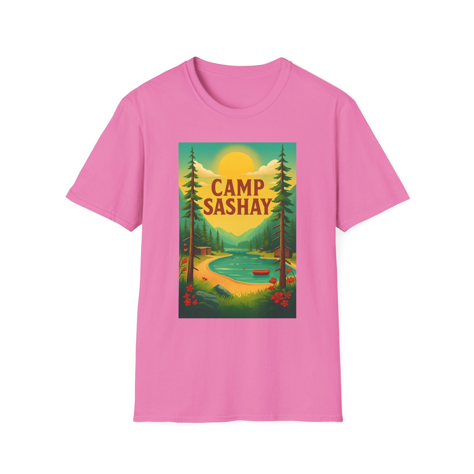Camp Sashay carnival Unisex Softstyle T-Shirt, Vintage Camping Tee, Outdoor Adventure Shirt, Summer Vibes T-Shirt, Gift for Nature Lovers