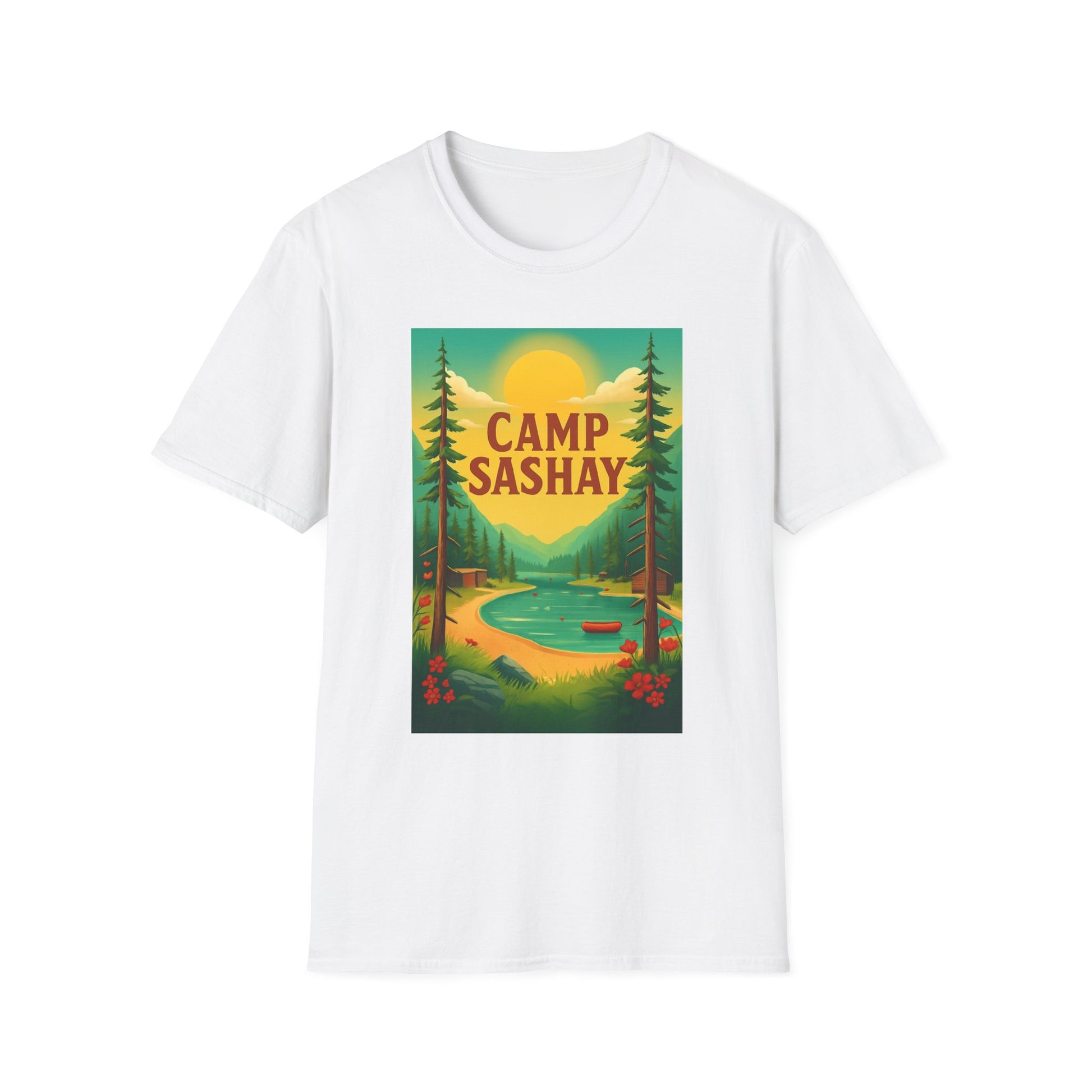 Camp Sashay carnival Unisex Softstyle T-Shirt, Vintage Camping Tee, Outdoor Adventure Shirt, Summer Vibes T-Shirt, Gift for Nature Lovers