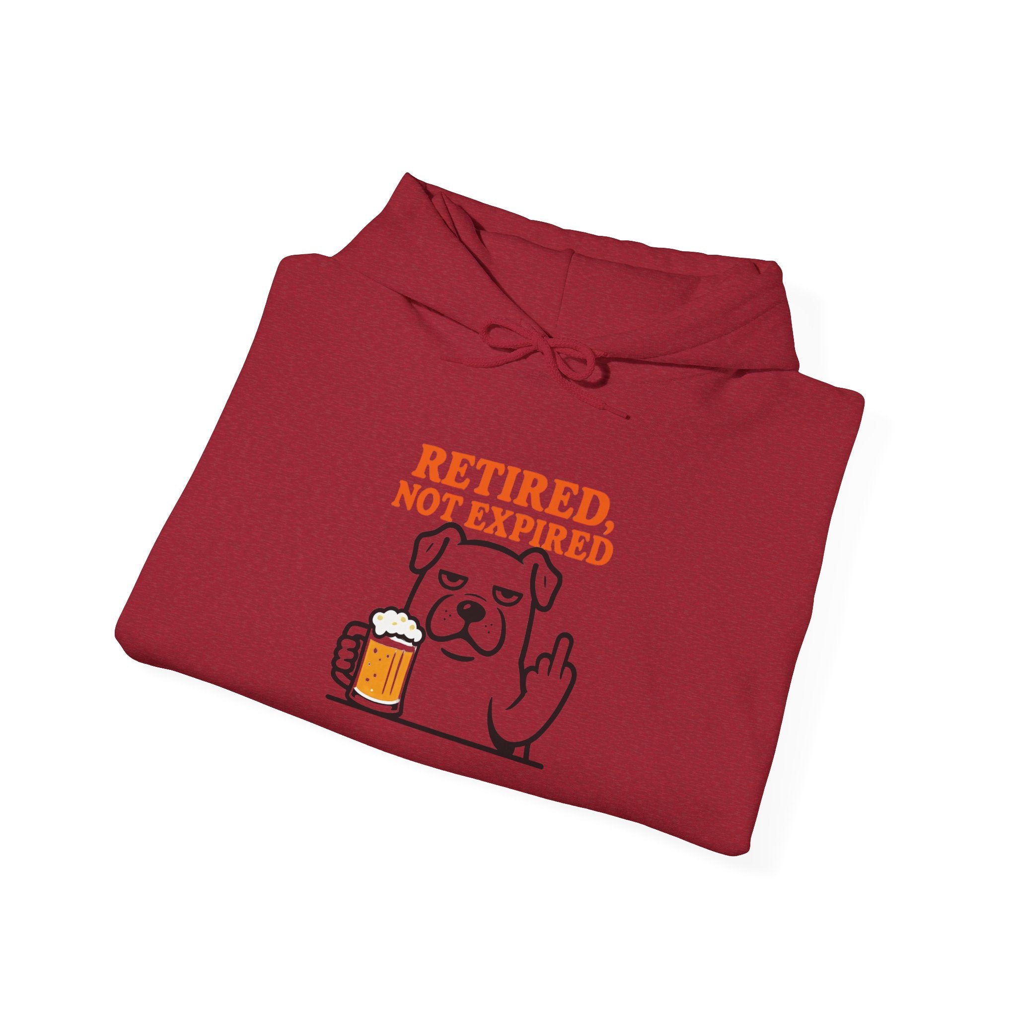 Retired not expired Dog and beer Hoodie, Retirement Adventure Gifts, Funny Unisex Sweatshirt