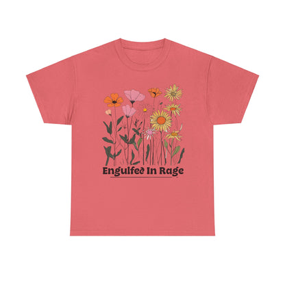 Engulfed in Rage Tee, Anger T-Shirt, Unisex Graphic Shirt, Emotion Top, Heavy Cotton Tee for Men and Women