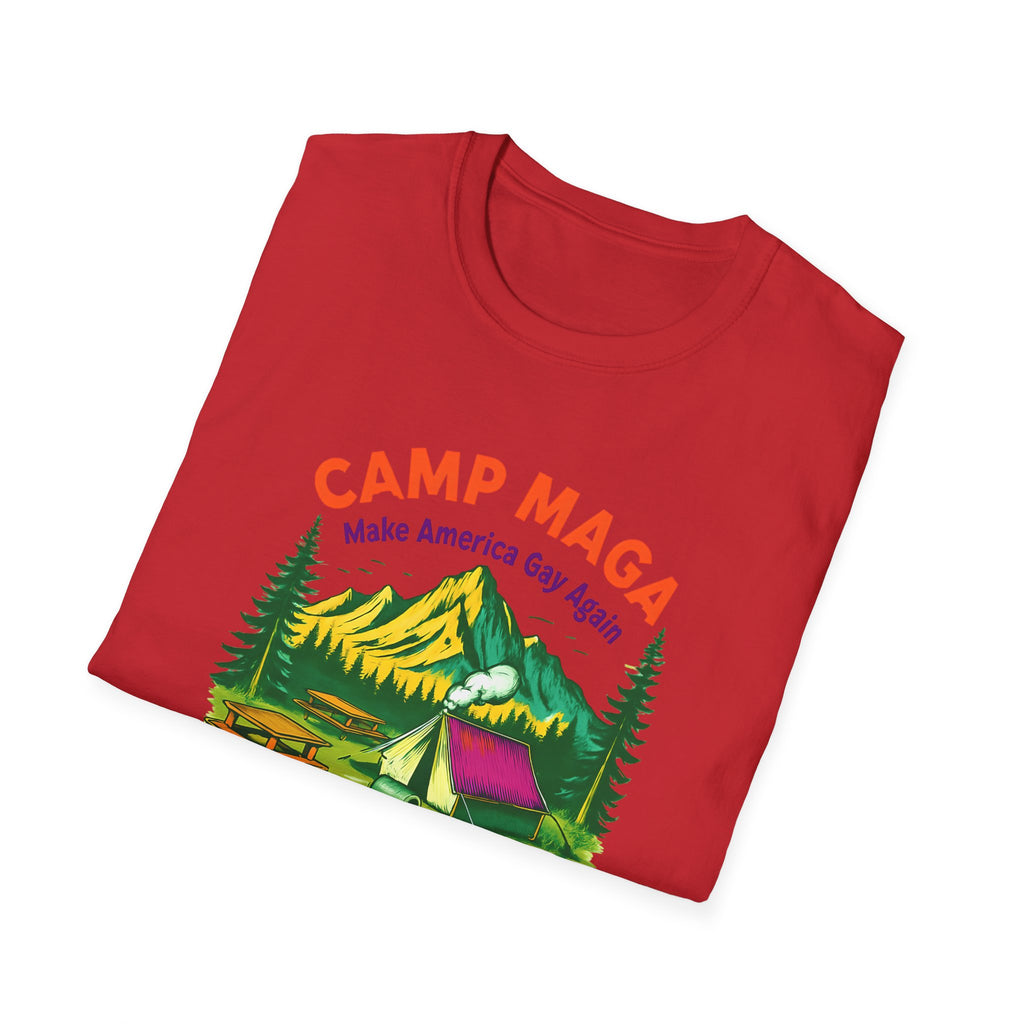 Camp MAGA Unisex make America gay again carnival Softstyle T-Shirt - Make America Gay Again, LGBTQ Pride Shirt, Camping Tee, Gift for [...]