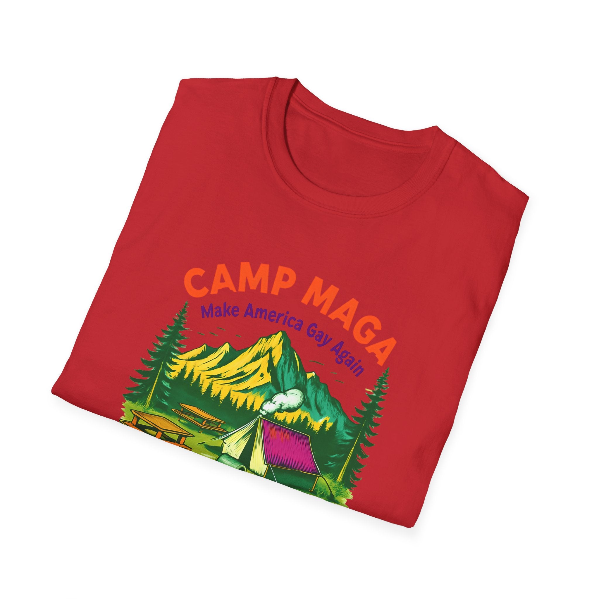 Camp MAGA Unisex make America gay again carnival Softstyle T-Shirt - Make America Gay Again, LGBTQ Pride Shirt, Camping Tee, Gift for [...]