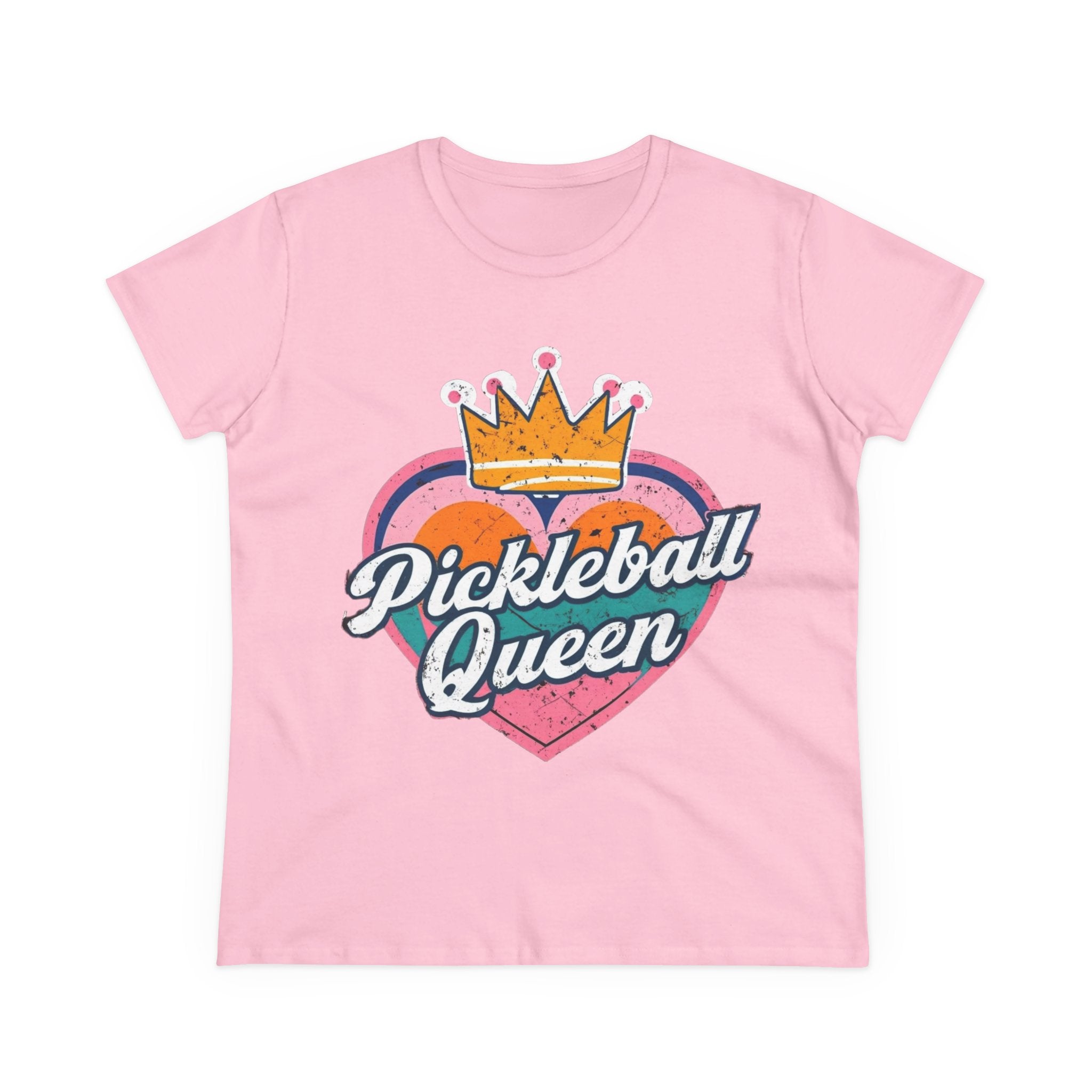 Pickleball Queen Cotton Tee - Perfect for Sports Lovers, Gifts for Her, Summer Fun, Activewear, Casual Style crown paddle queen