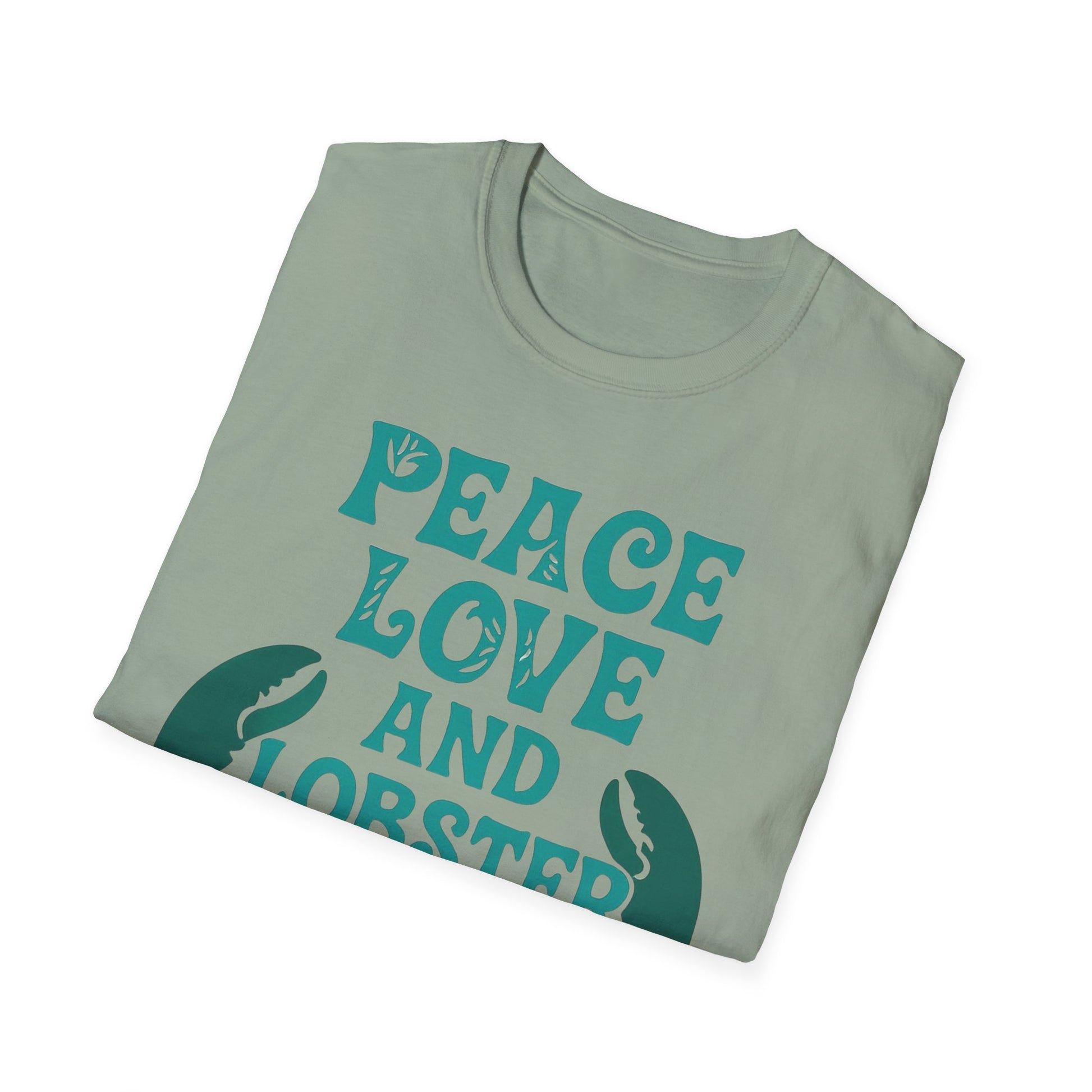 Peace, Love, and Lobster Rolls T-Shirt | Unisex Softstyle Tee for Seafood Lovers, Casual Summer Wear, Beach Days, Gifts, BBQs