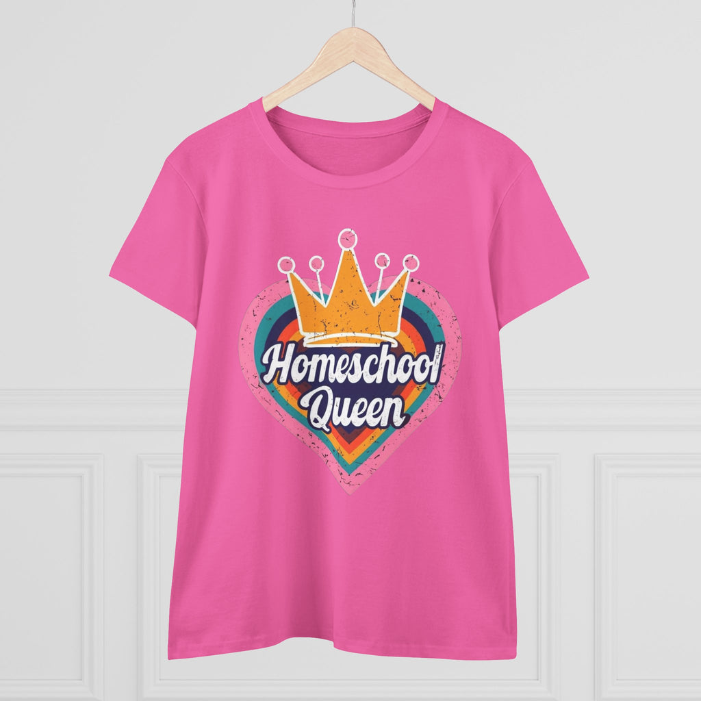 Homeschool Queen Cotton Tee, Cute Tee for Moms, Colloquial Gift for Homeschoolers, Fun Educational Apparel, Perfect for Back to School