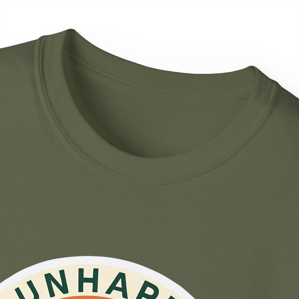 Unisex Tee for Campers: Unhappy Wanderer Adventure Gift Shirt, Hiking Outdoor Camping Apparel, Outdoorsy Nature Lover Top, Wanderlust Tee,