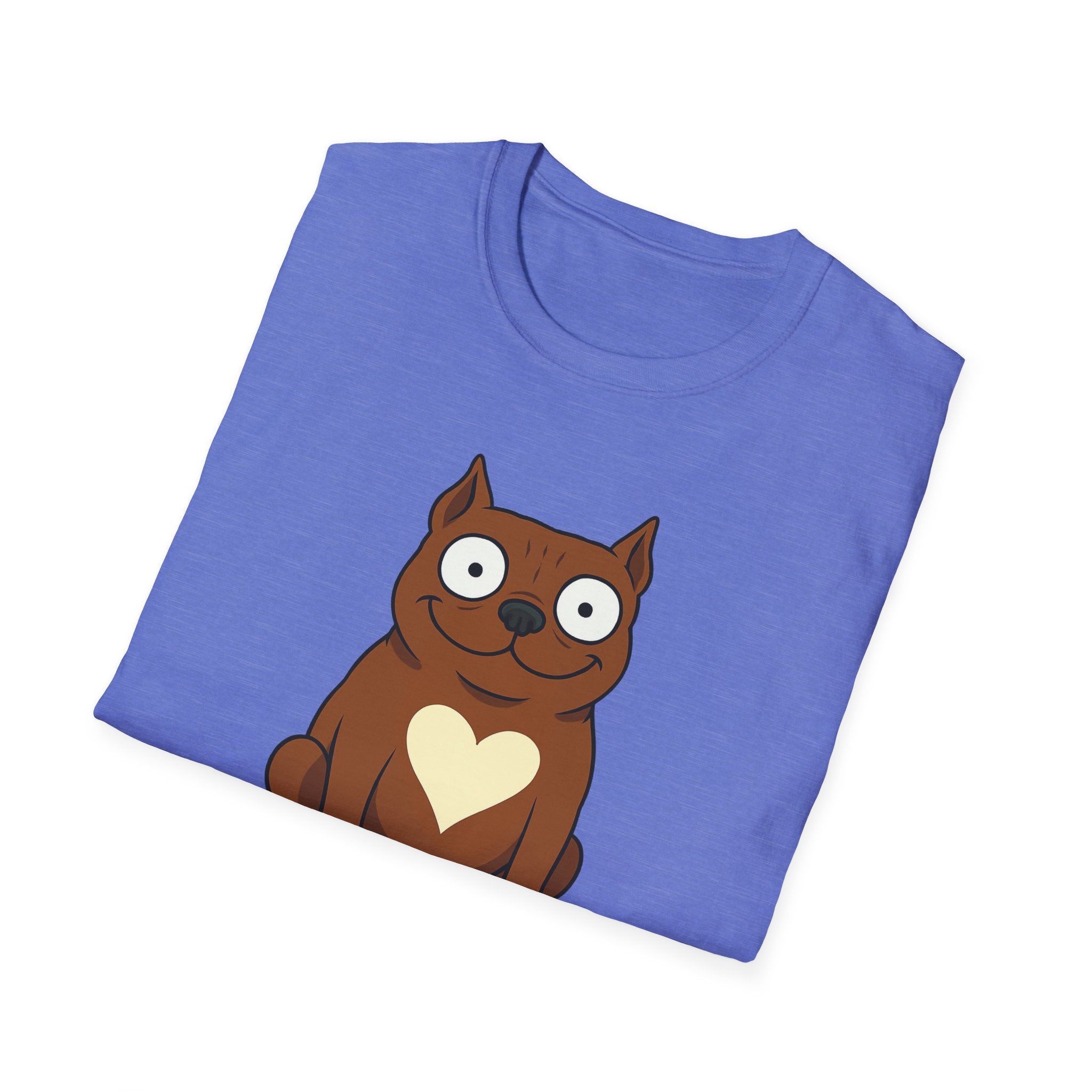 Funny Pit Bull Lover Unisex Softstyle T-Shirt, Amstaff Not a Fighter Dog Tee, Animal Rescue Gift, Dog Mom Dad Shirt