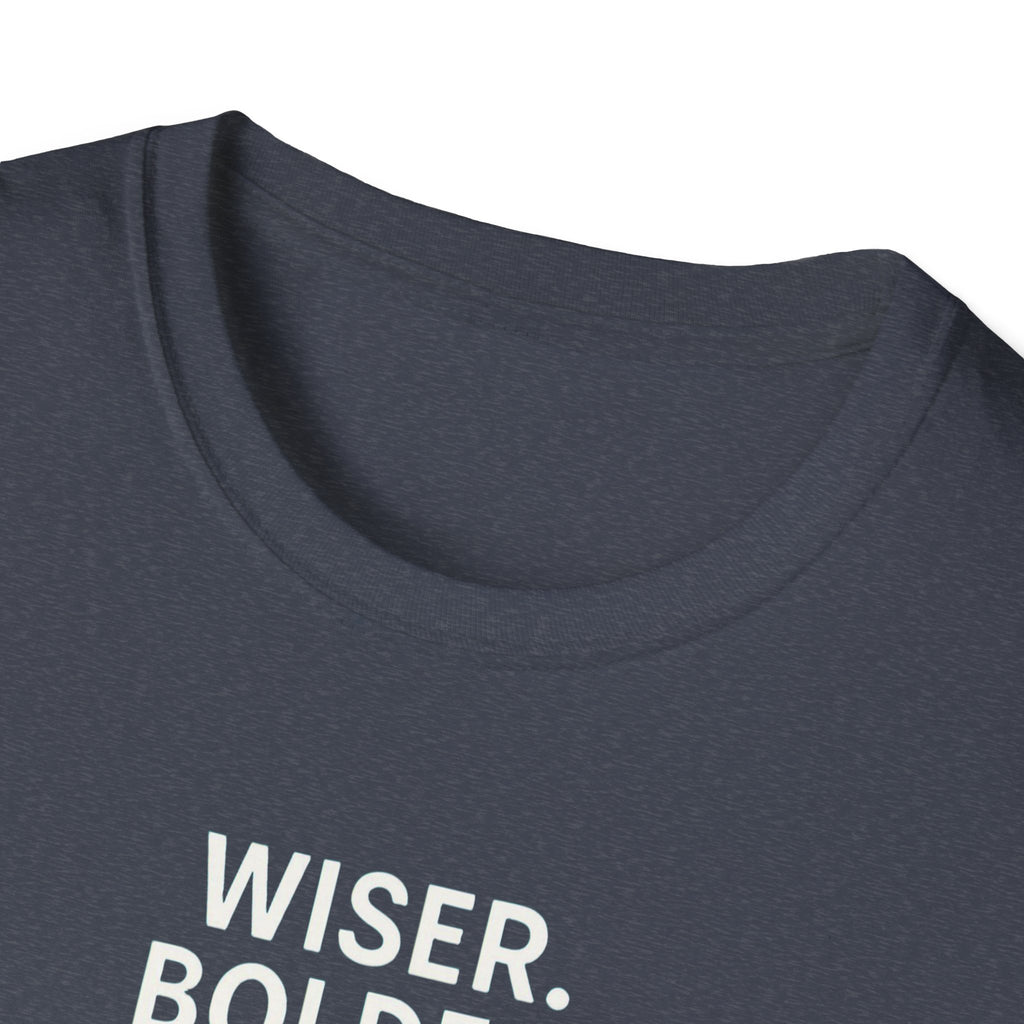 Menopause Transformation Unisex Softstyle T-Shirt, Wiser Bolder Hotter Literally, Hot Flash Tee, Gift for Women, Funny Menopausal Shirt
