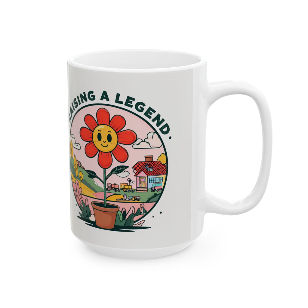Raising a Legend Floral Ceramic Mug | Coffee Cup for Gardening Lovers, Mother's Day Gift, Personalization Option, Home Decor