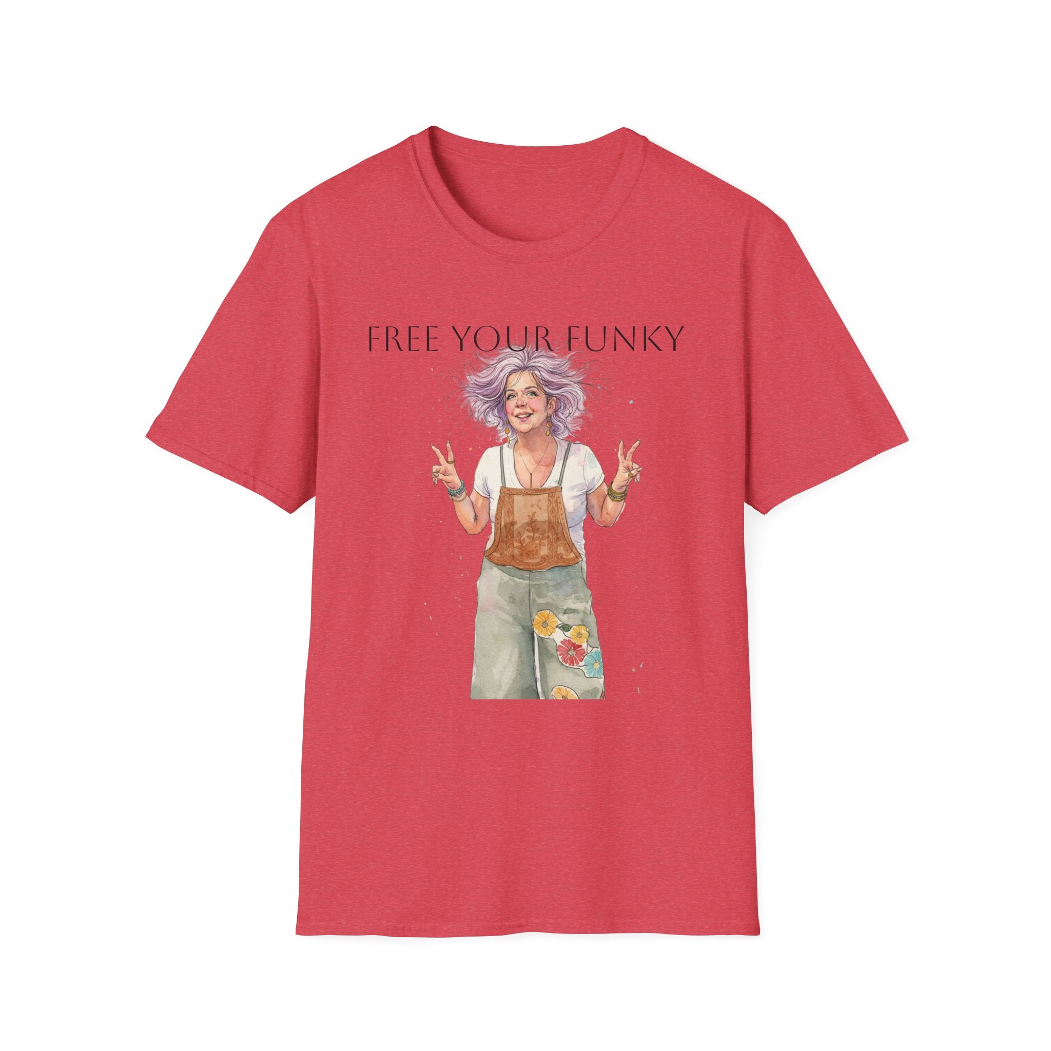 T-Shirt — “Free Your Funky” Peace-Sign Boho Woman Graphic Tee