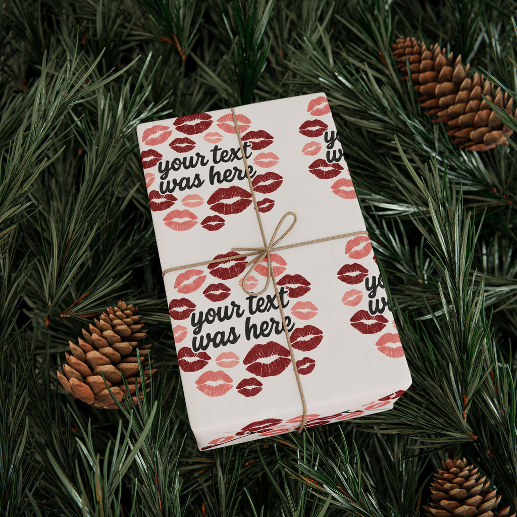 Personalized Any Name Kiss Print Wrapping Paper - Romantic Gift Wrap for Valentine's Day & Special Occasions grandparents aunts gifts for him