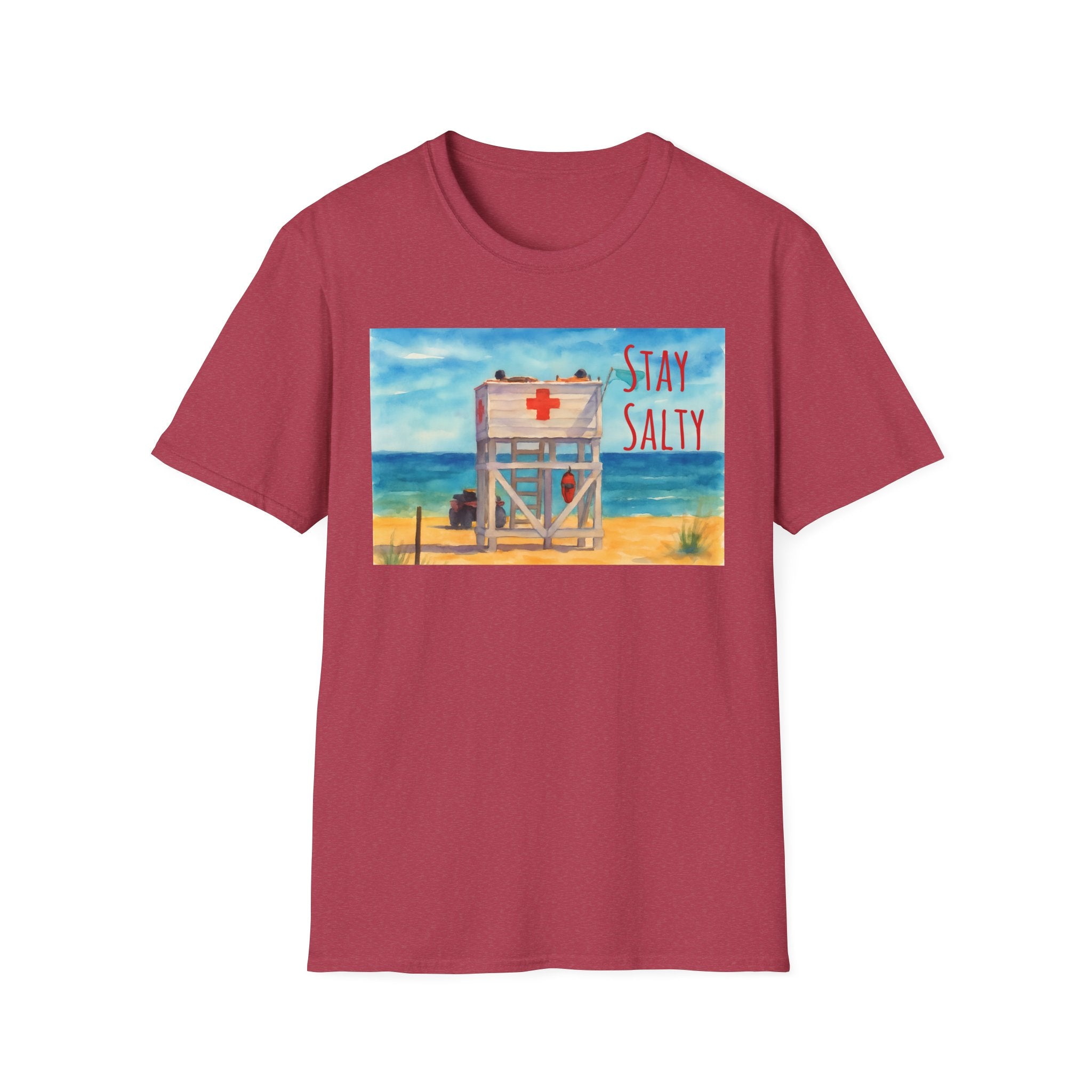 Stay Salty Ocean Vibes Unisex T-Shirt, Stay Salty Lifeguard Stand Beach Sunshine , Gift for Beach Lovers, Summer Tee, Coastal Theme Top,