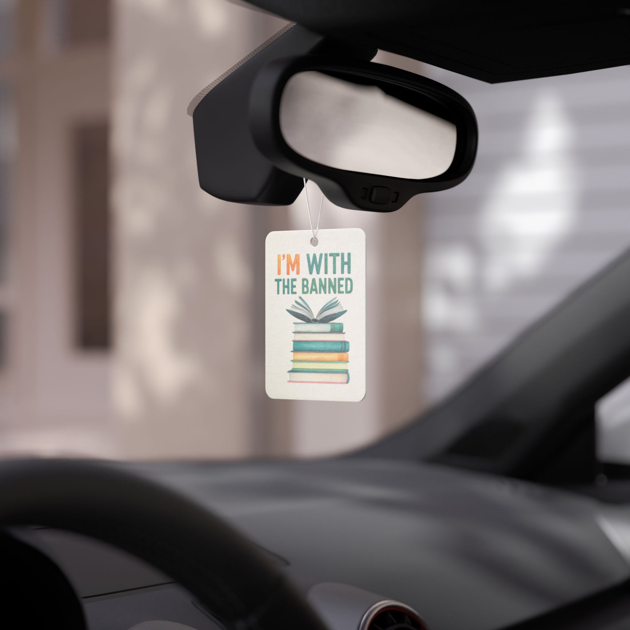 Car Air Freshener — “I’m With The Banned” Book-Lover Scent Tag