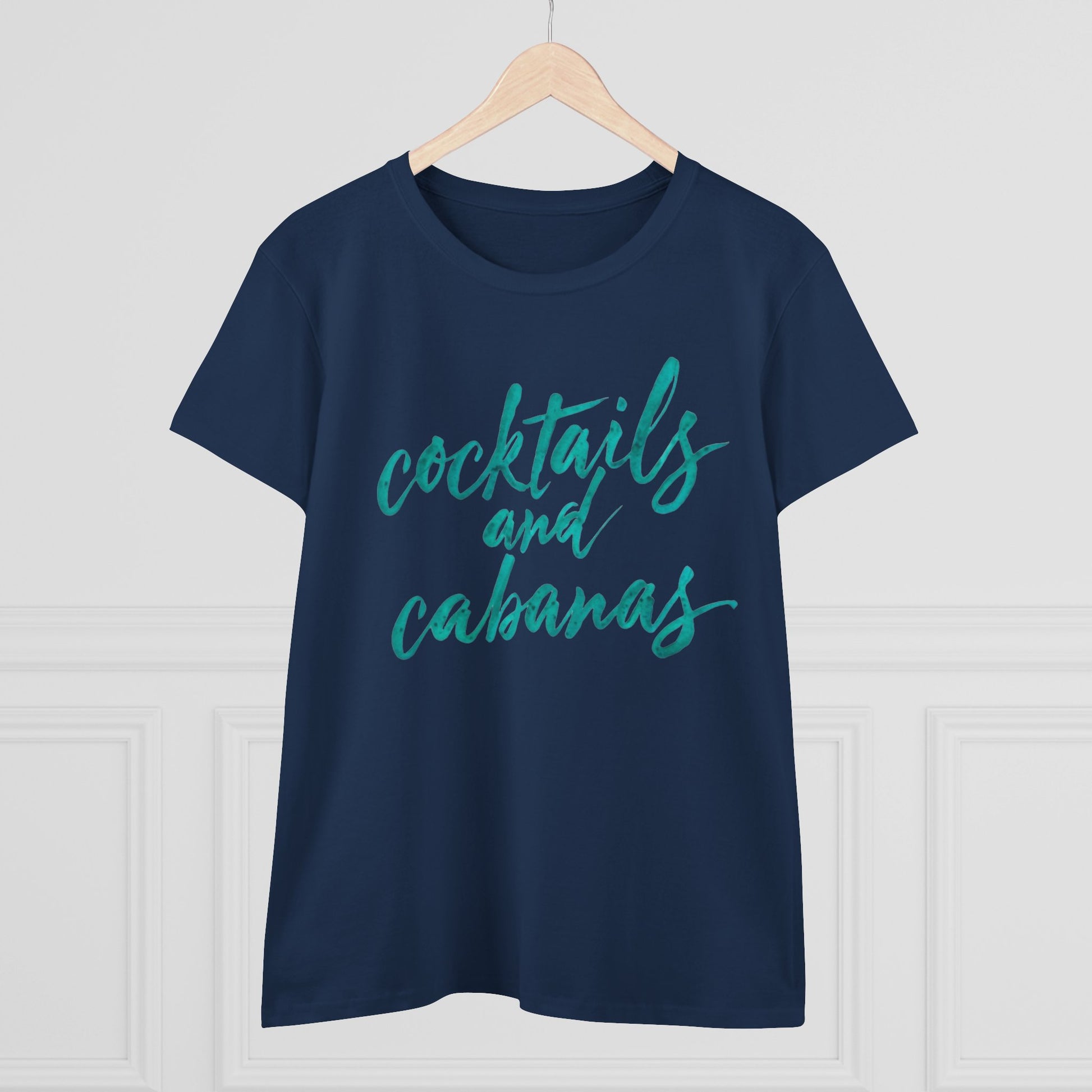Cocktails and Cabanas Tee - Women&#039;s Midweight Cotton Shirt, Beachwear, Summer Top, Vacation Outfit, Casual Wear, Gift for Her, Pool