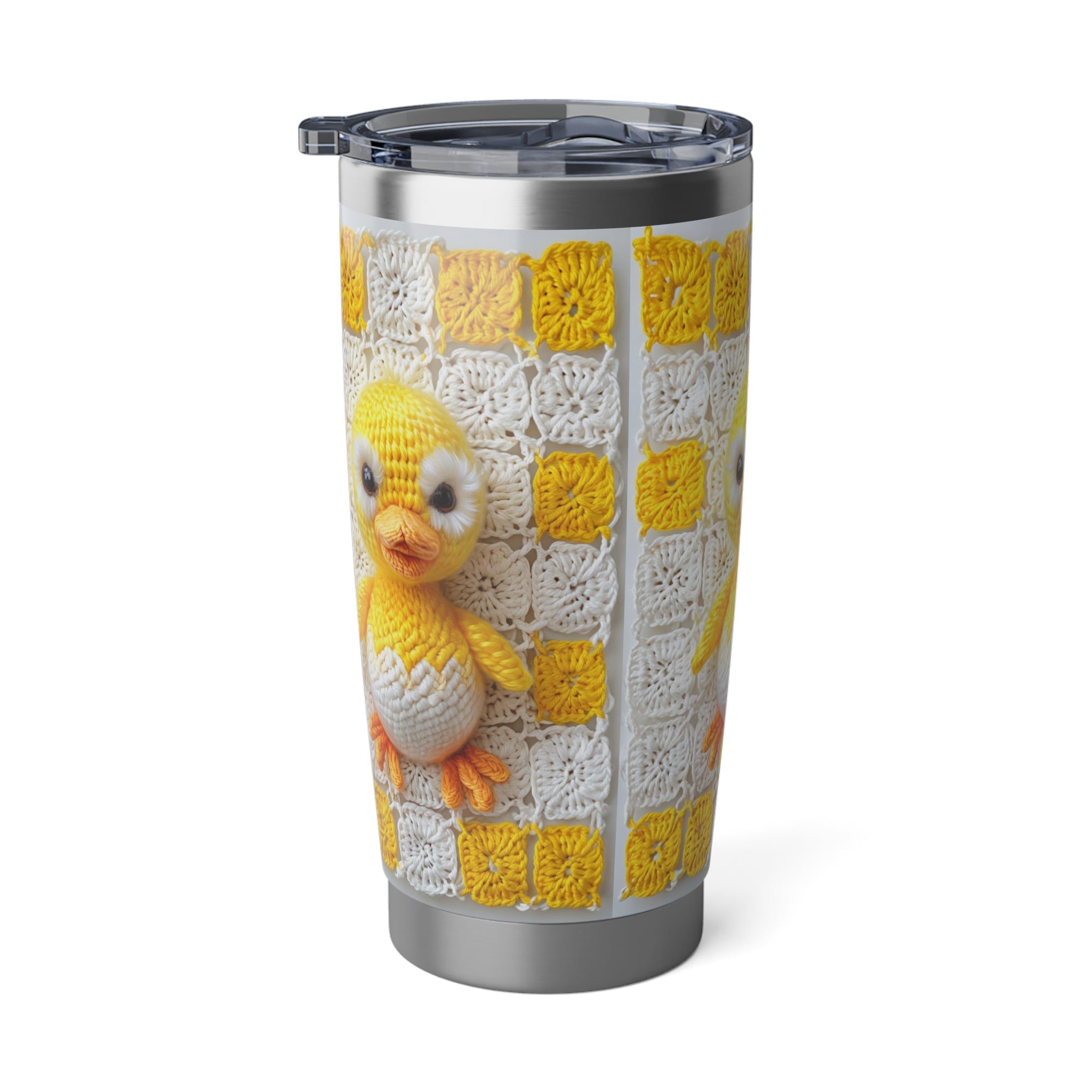Cute printed Crochet Chick 20oz Tumbler – Yellow Amigurumi Baby Duck Travel Mug