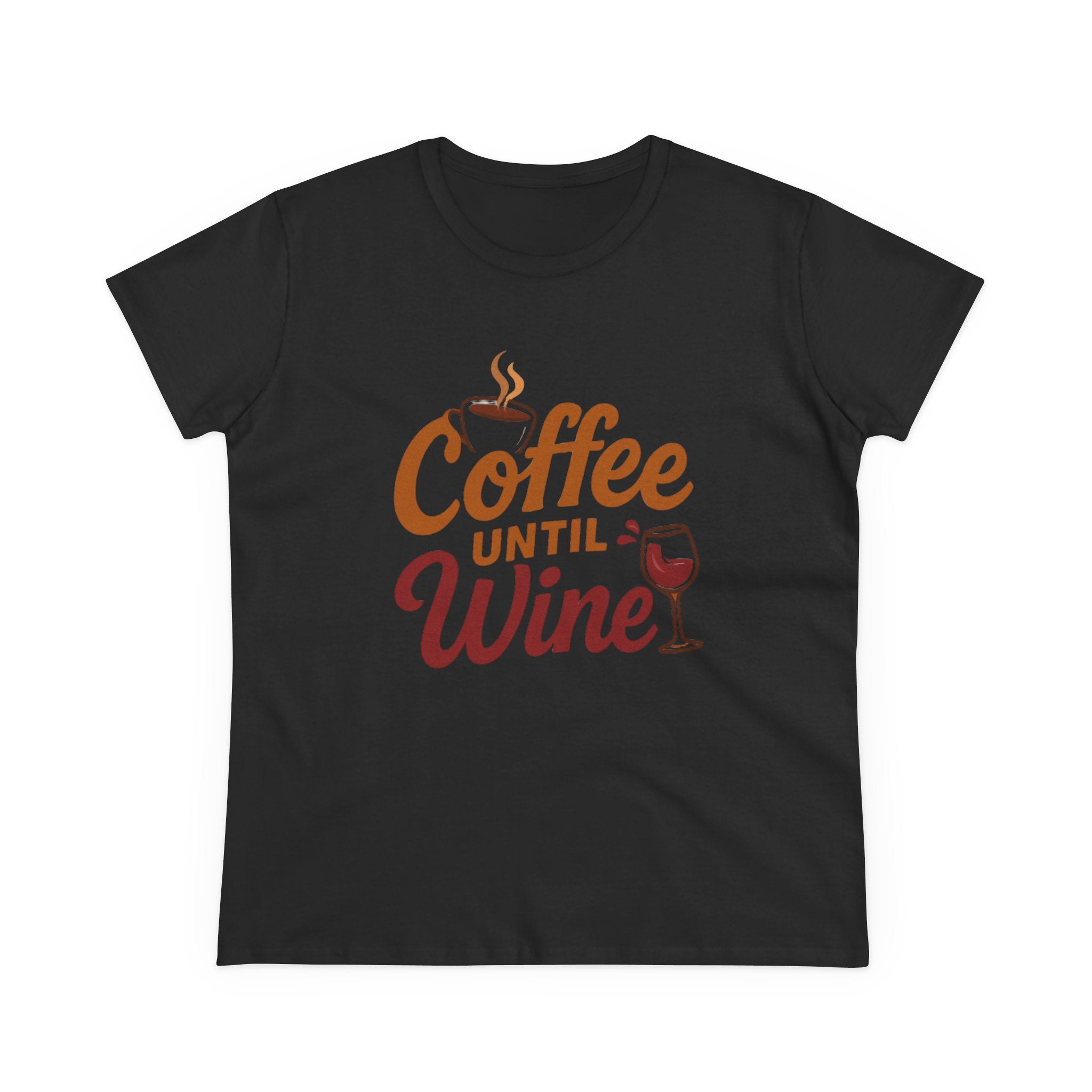 Coffee until wine tshirt coffee lovers wine lovers gift for her cozy, Women's Tee, Graphic Tee, Coffee Shirt, Wine Shirt, Funny Shirt