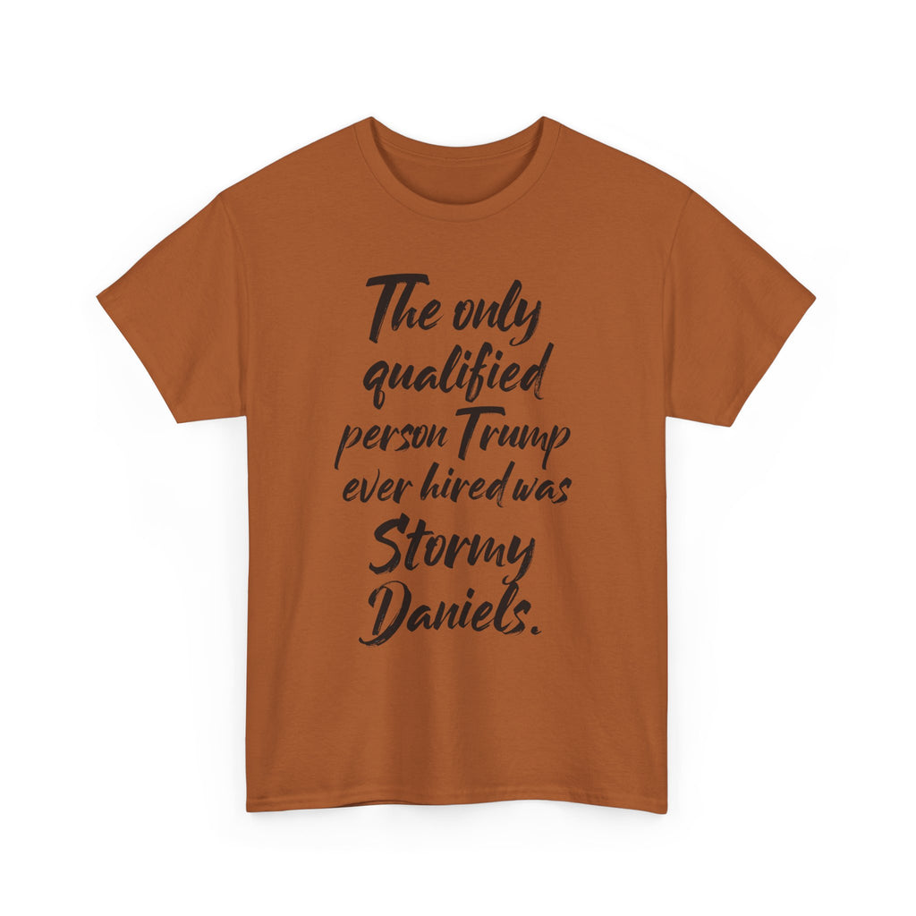 The only qualified person Trump ever hired was Stormy Daniels Anti-Trump Tee, Activist Apparel, Resist Clothing, Protest Shirt