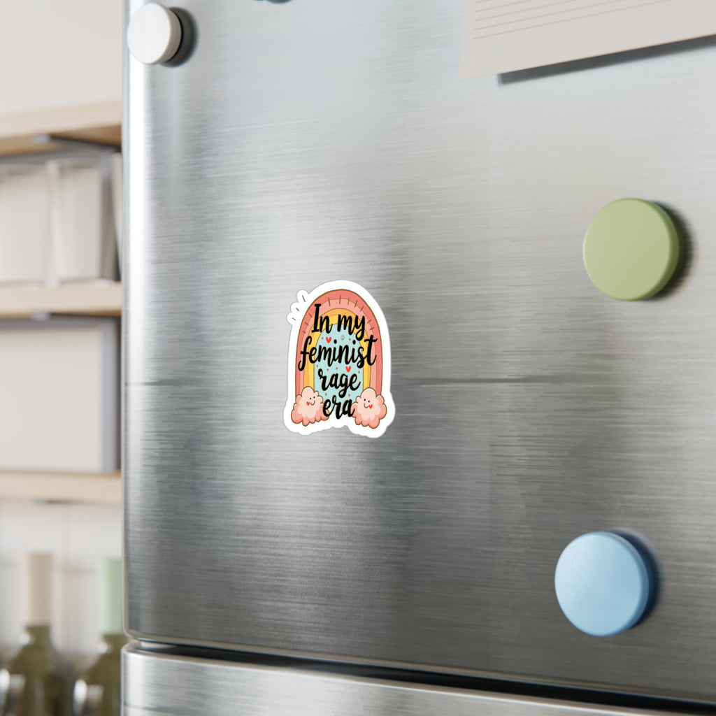 in my feminist, rage era, water bottle sticker feminist Rage Era Kiss-Cut Vinyl Decals