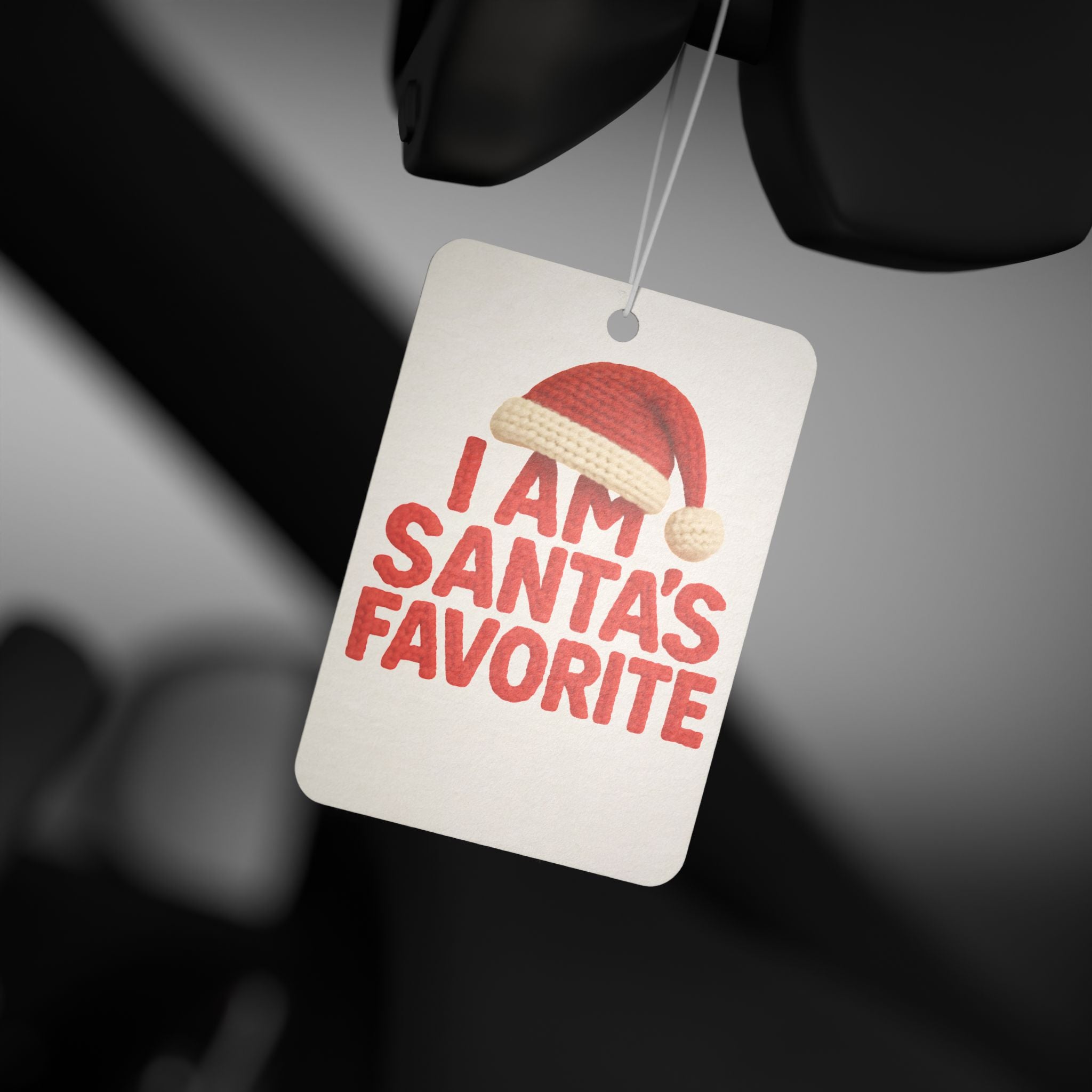 Funny Car Air Freshener — "I Am Santa's Favorite" Christmas Scented Ornament
