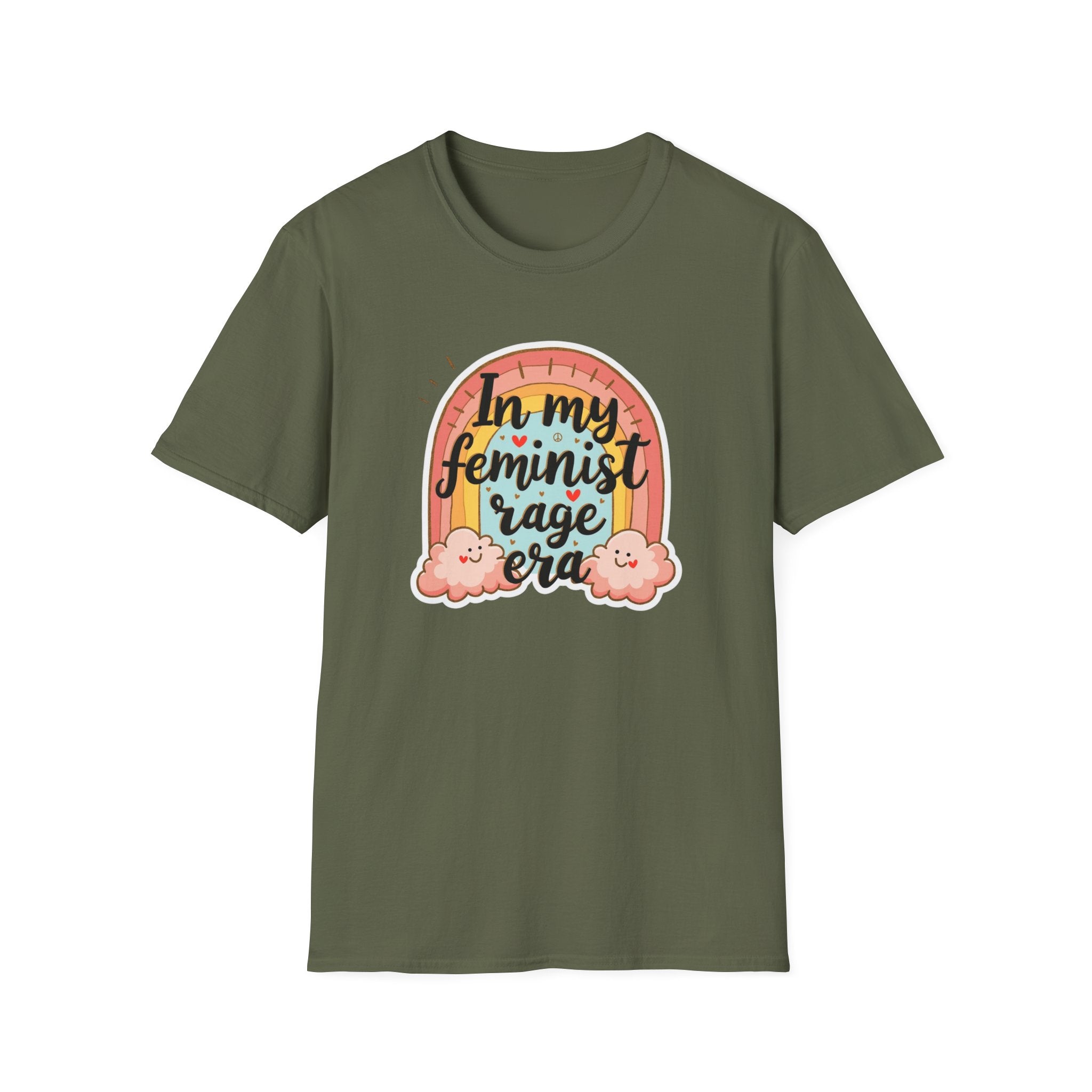 In My Feminist Rage Era Rainbow Tee - Unisex Softstyle T-Shirt, Empowerment Shirt, Gift for Activists,  Pride Apparel, Statement T-shirt