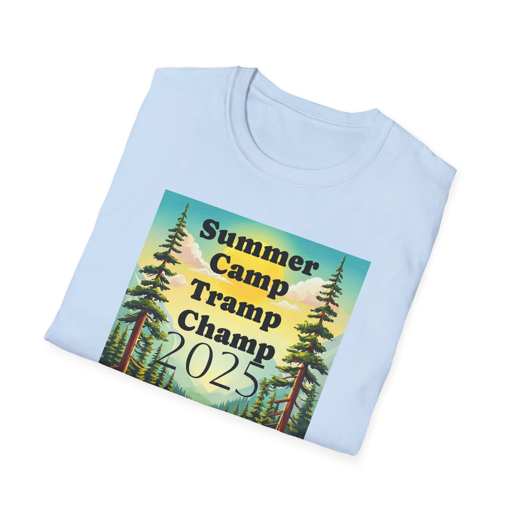 Unisex Summer Camp T-Shirt, Fun Camp Tee, Outdoor Adventure Shirt, Camping Gift, Tramp Champ Apparel, 2025 Summer Tees