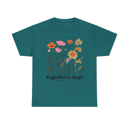 Engulfed in Rage Tee, Anger T-Shirt, Unisex Graphic Shirt, Emotion Top, Heavy Cotton Tee for Men and Women