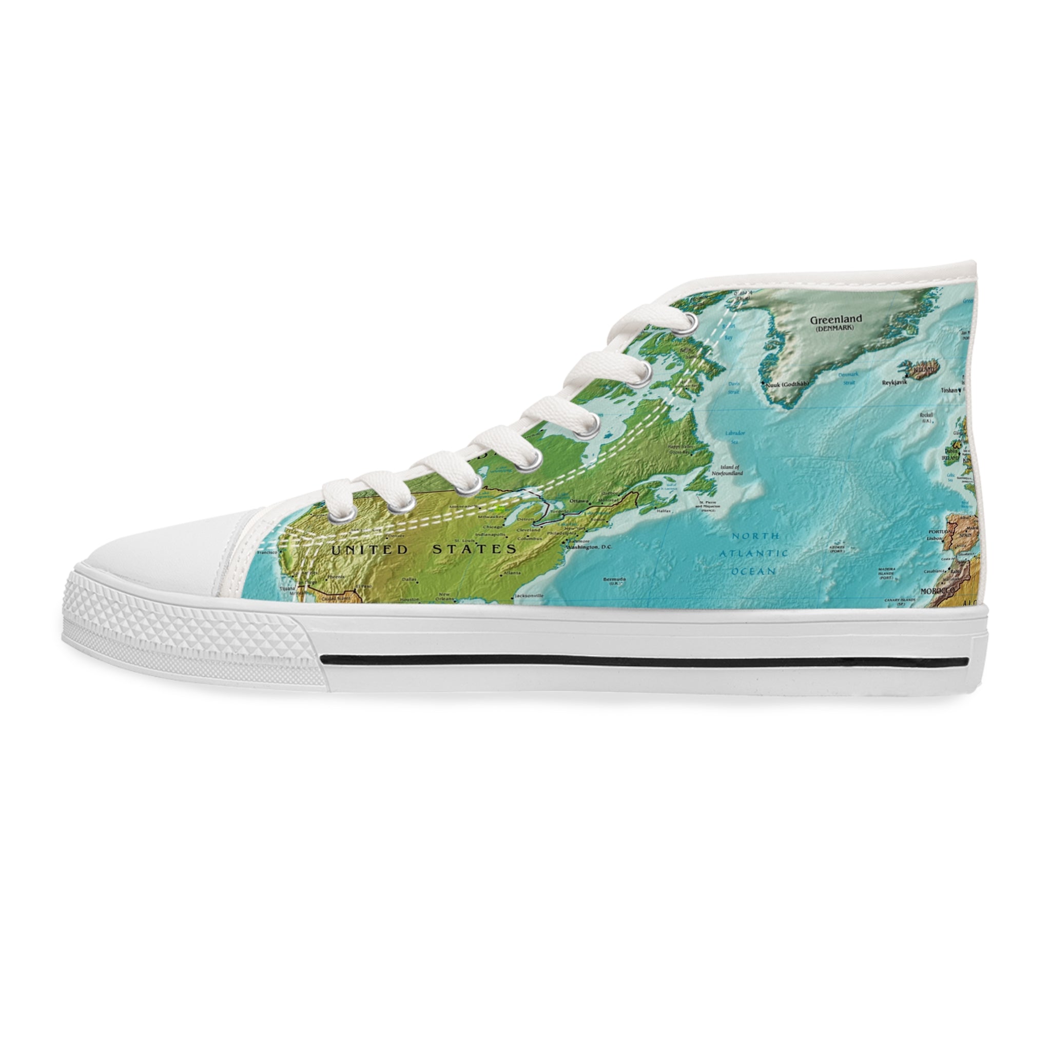 High Top Sneakers - The World At Your Feet Design