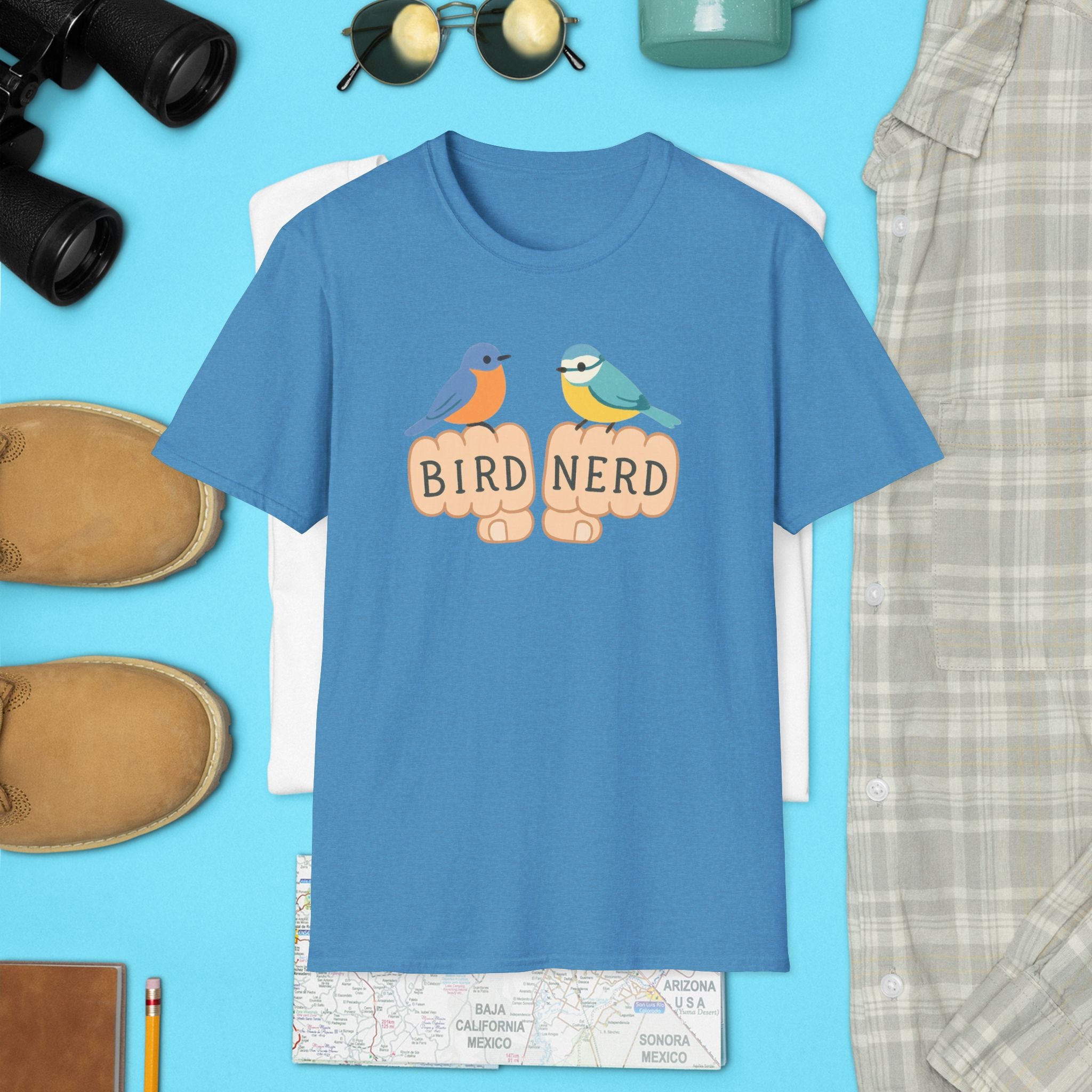 Bird Nerd Unisex Softstyle T-Shirt, Perfect for Bird Lovers, Nature Enthusiasts, Gift for Birdwatchers, Casual Wear,  Apparel bird gift