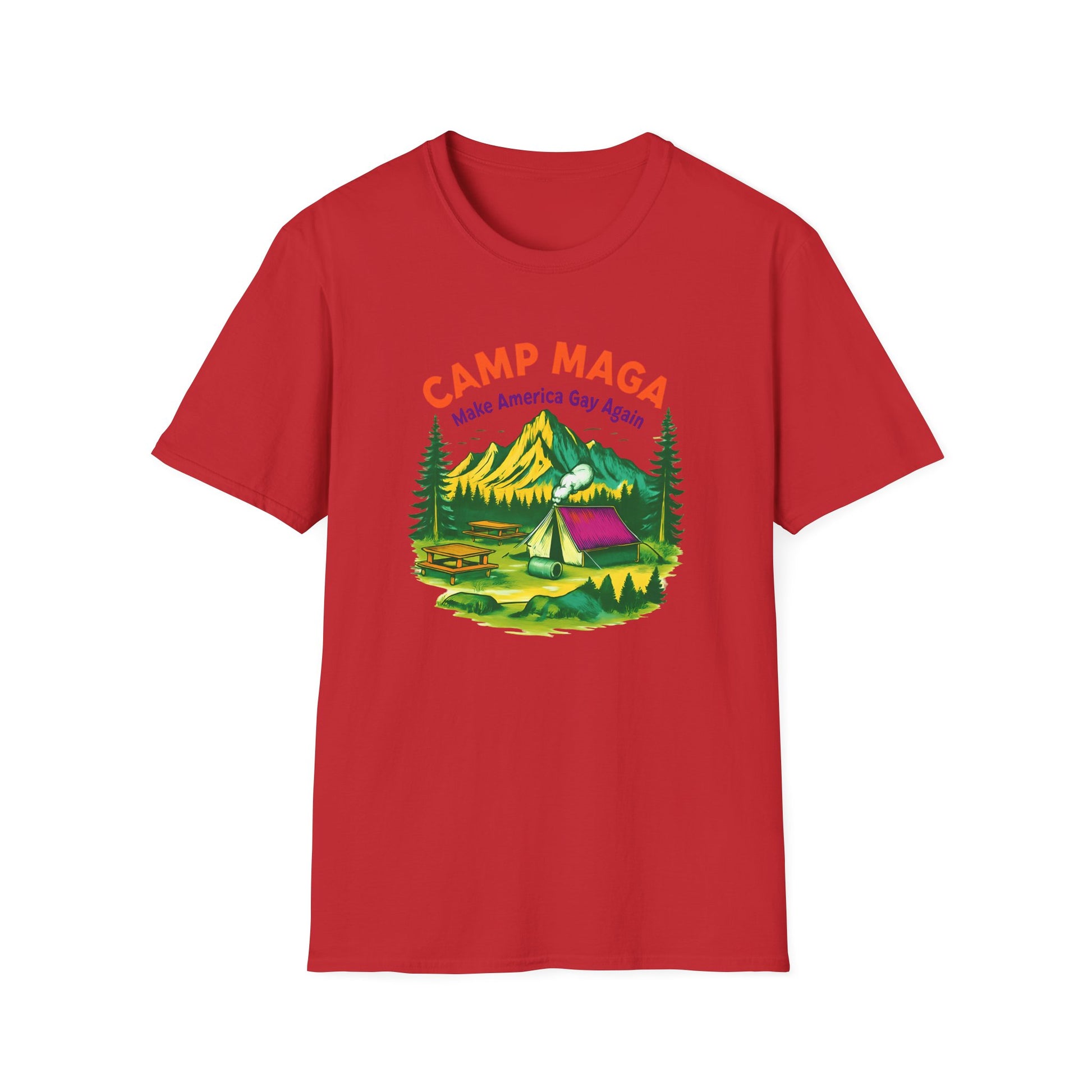 Camp MAGA Unisex make America gay again carnival Softstyle T-Shirt - Make America Gay Again, LGBTQ Pride Shirt, Camping Tee, Gift for [...]