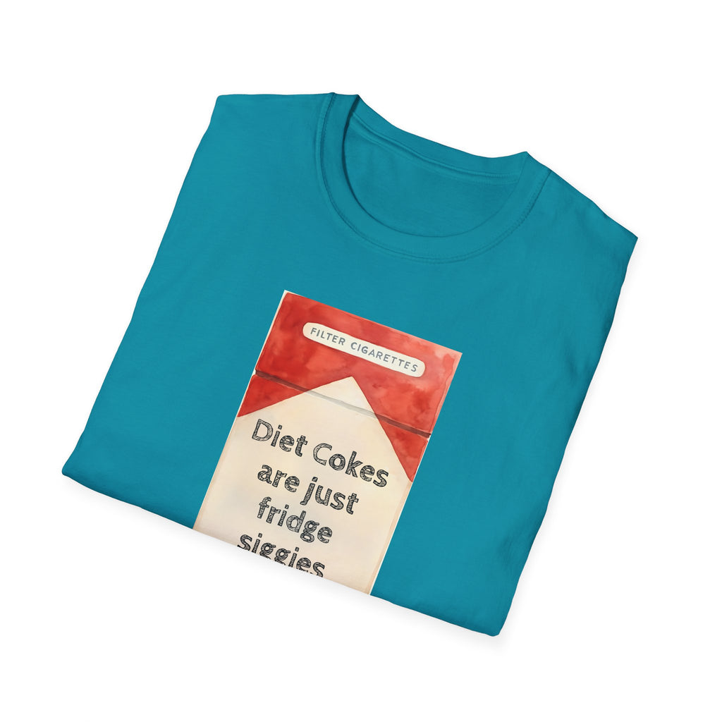 Retro Cool Diet Cola Unisex Softstyle T-Shirt, Fridge Siggies Smokers Gift Tee, Vintage Soda Pop Shirt smoker gift reds