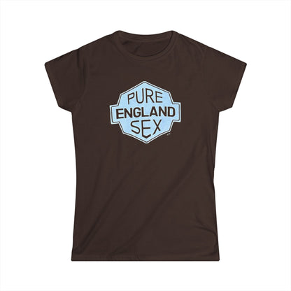 Pure England Sex Tee, Casual Women's Shirt, Funny Graphic Top, Gift for Her, Summer Fashion, Trendy Softstyle Tee white lotus