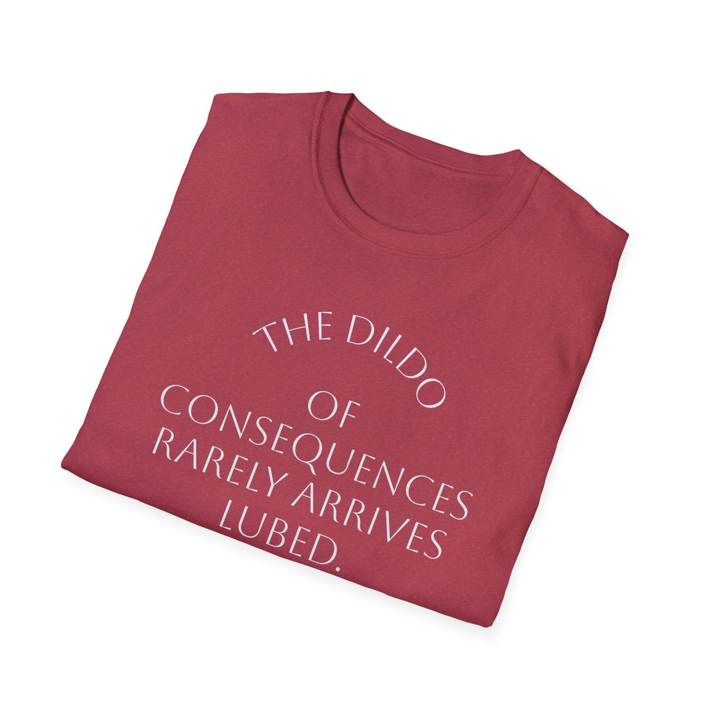 Bad Karma Unisex Softstyle T-Shirt, Humorous Dildo of Consequences Tee, Sarcastic Graphic Shirt, Novelty Gift Apparel, Unisex Tshirt