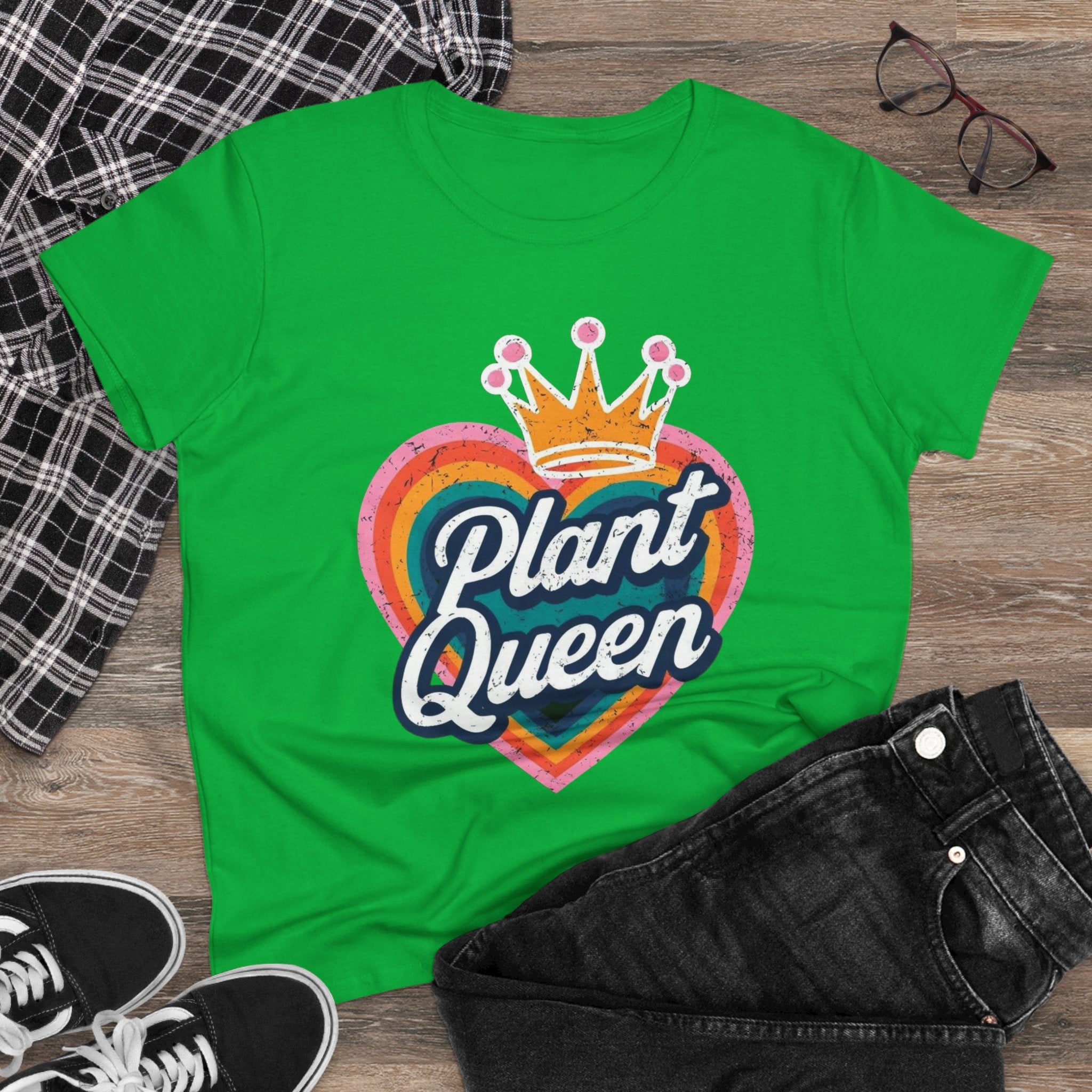 BoHo Plant Queen Women vintage Tee, Gardening Flowers Shirt, Plant Lover Gift, Botanical Graphic Top, Earthy Vibes T-Shirt