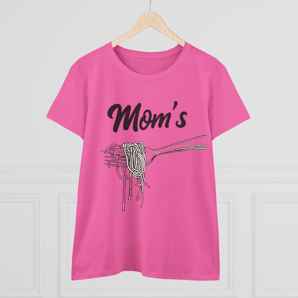 Mom's Spaghetti Tee - Women's Midweight Cotton T-Shirt, Gift for Mother's Day, Foodie Shirt, Casual Wear, Cozy Top