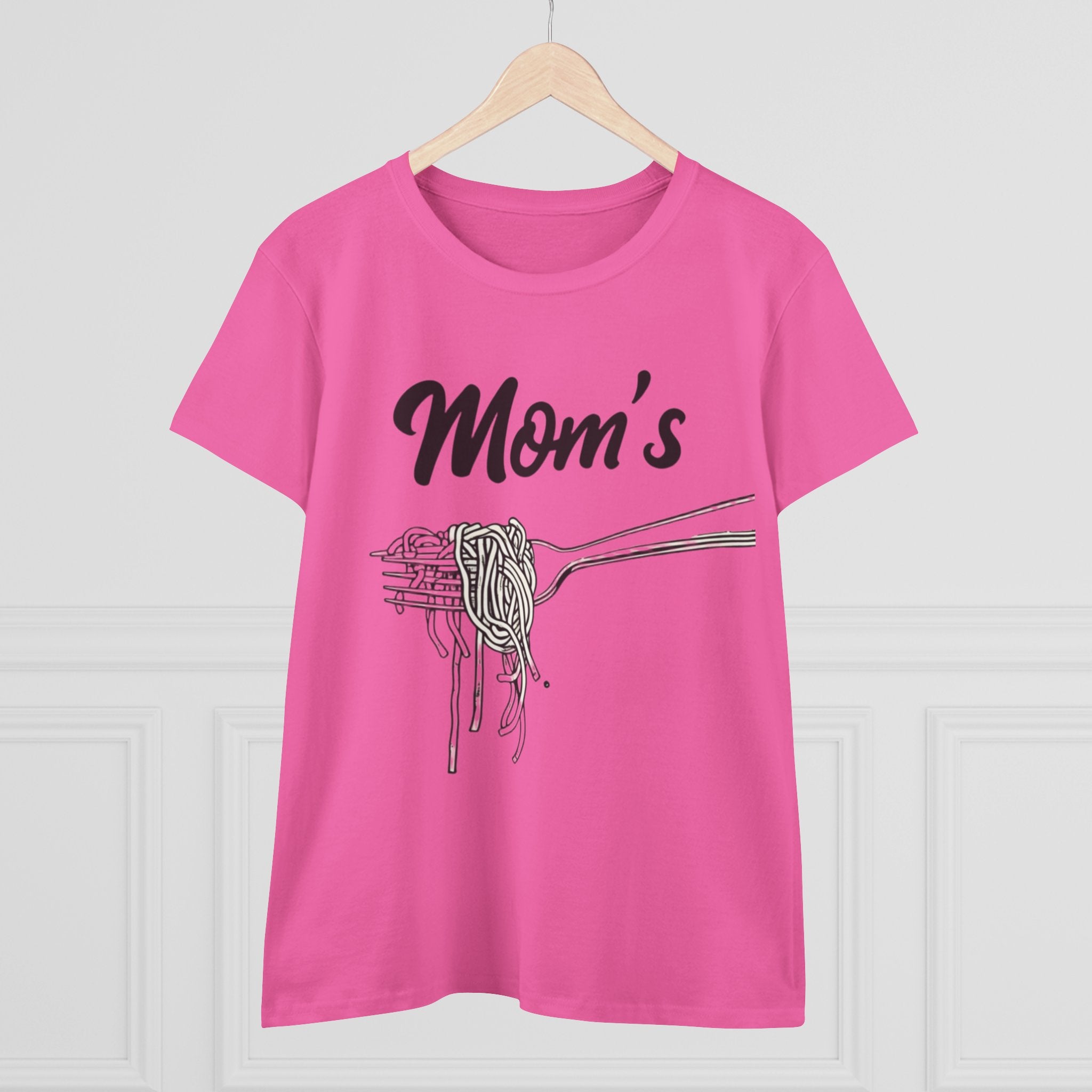 Mom's Spaghetti Tee - Women's Midweight Cotton T-Shirt, Gift for Mother's Day, Foodie Shirt, Casual Wear, Cozy Top