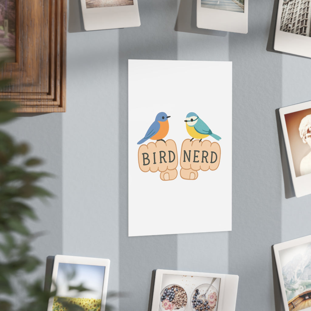 Bird Nerd Unframed Prints, Nature Lover Artwork, Bird Decor, Gift for Birdwatchers, Cute Wall Art for Home Birding gift knuckle, tattoos