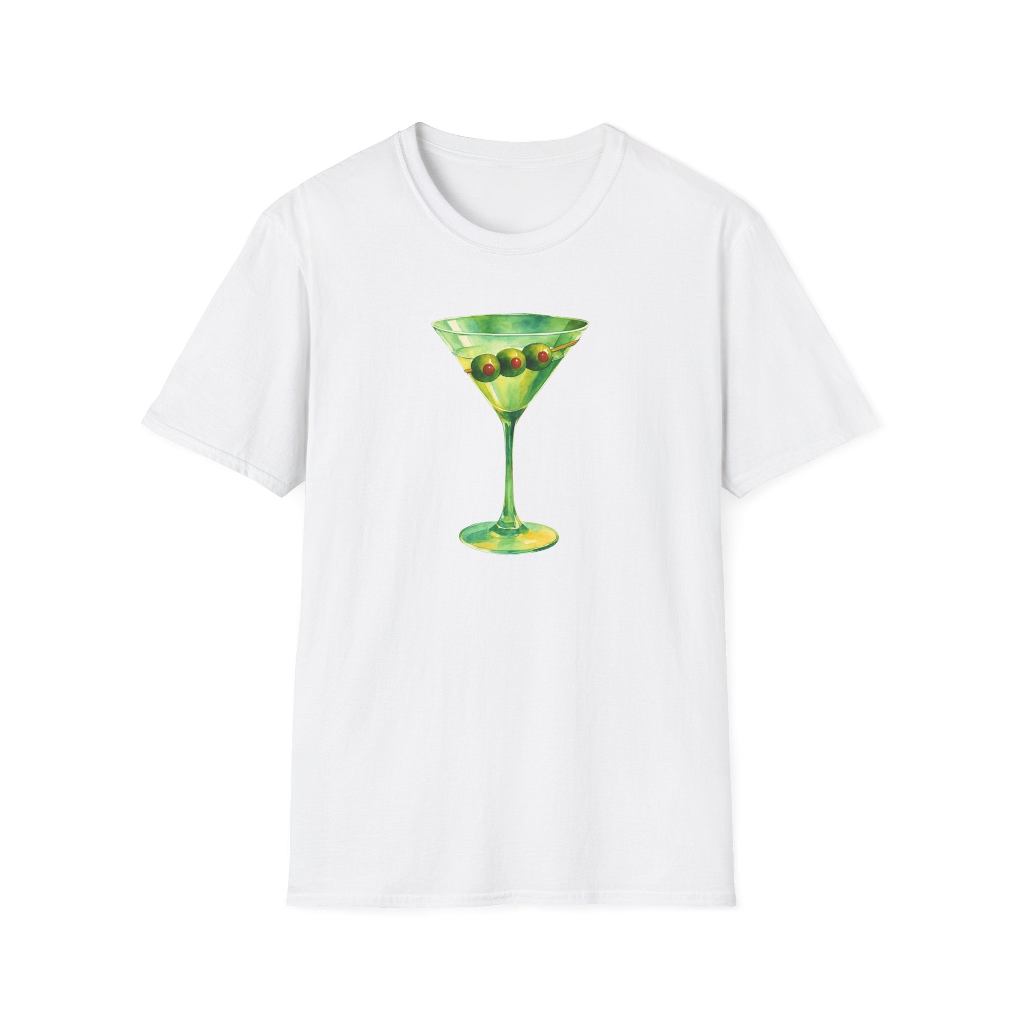 Martini Graphic T-Shirt | Unisex Softstyle Tee | Perfect for Cocktail Lovers, Parties, and Unique Gift Idea, Birthday, Summer Fun gift
