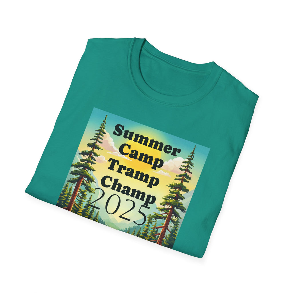 Unisex Summer Camp T-Shirt, Fun Camp Tee, Outdoor Adventure Shirt, Camping Gift, Tramp Champ Apparel, 2025 Summer Tees