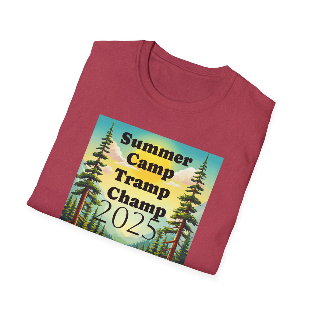 Unisex Summer Camp T-Shirt, Fun Camp Tee, Outdoor Adventure Shirt, Camping Gift, Tramp Champ Apparel, 2025 Summer Tees