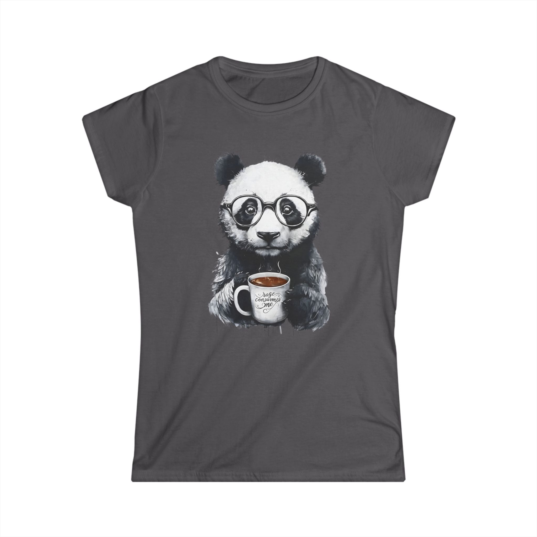 Rage consumes me panda T-Shirt, Women's Graphic Tee, Softstyle Top, Cute Animal Shirt, Funny Panda Gift
