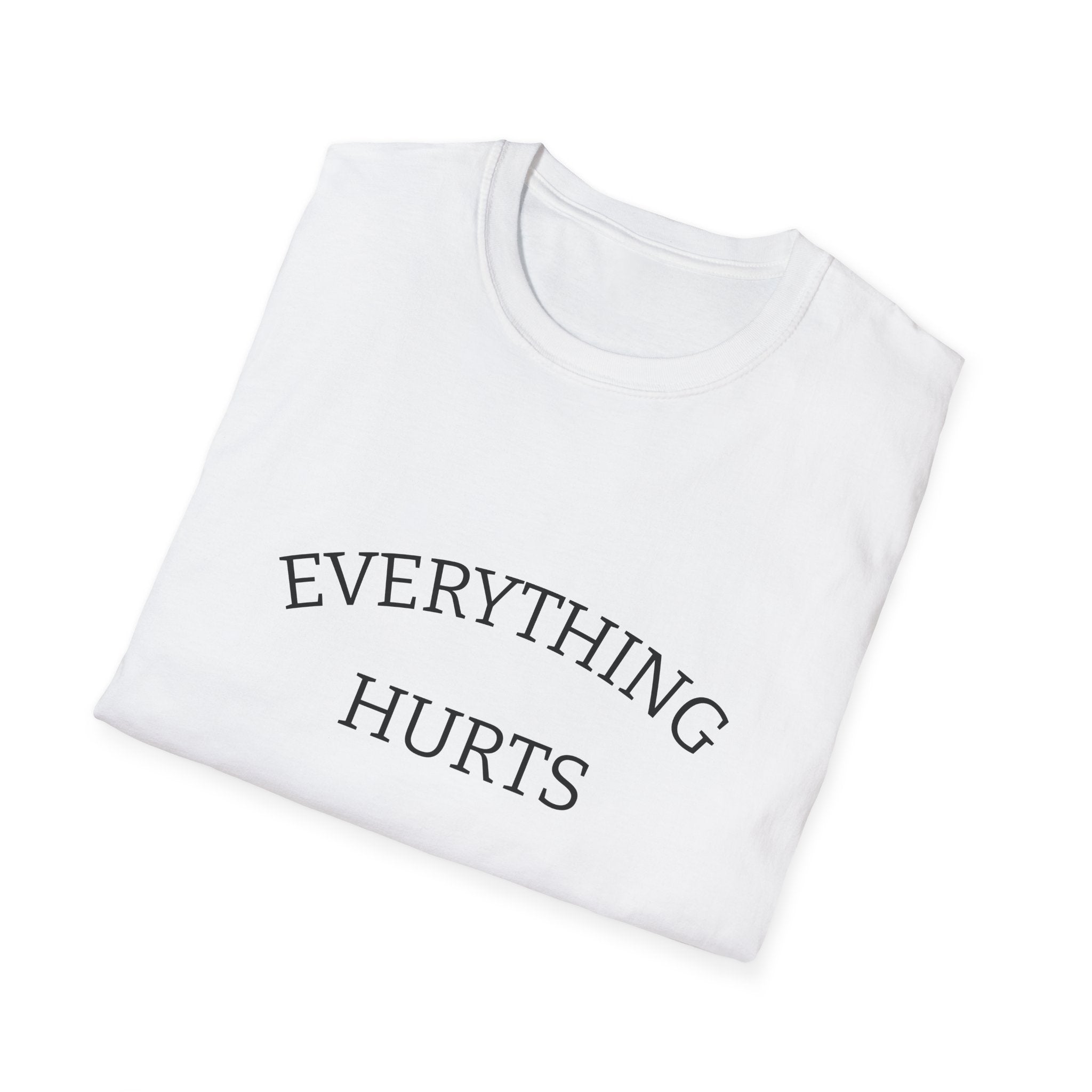 Everything Hurts Funny Workout Fitness gym Unisex Softstyle T-Shirt, Retirement Gift, Getting Old, Fitness Gift aches and pains