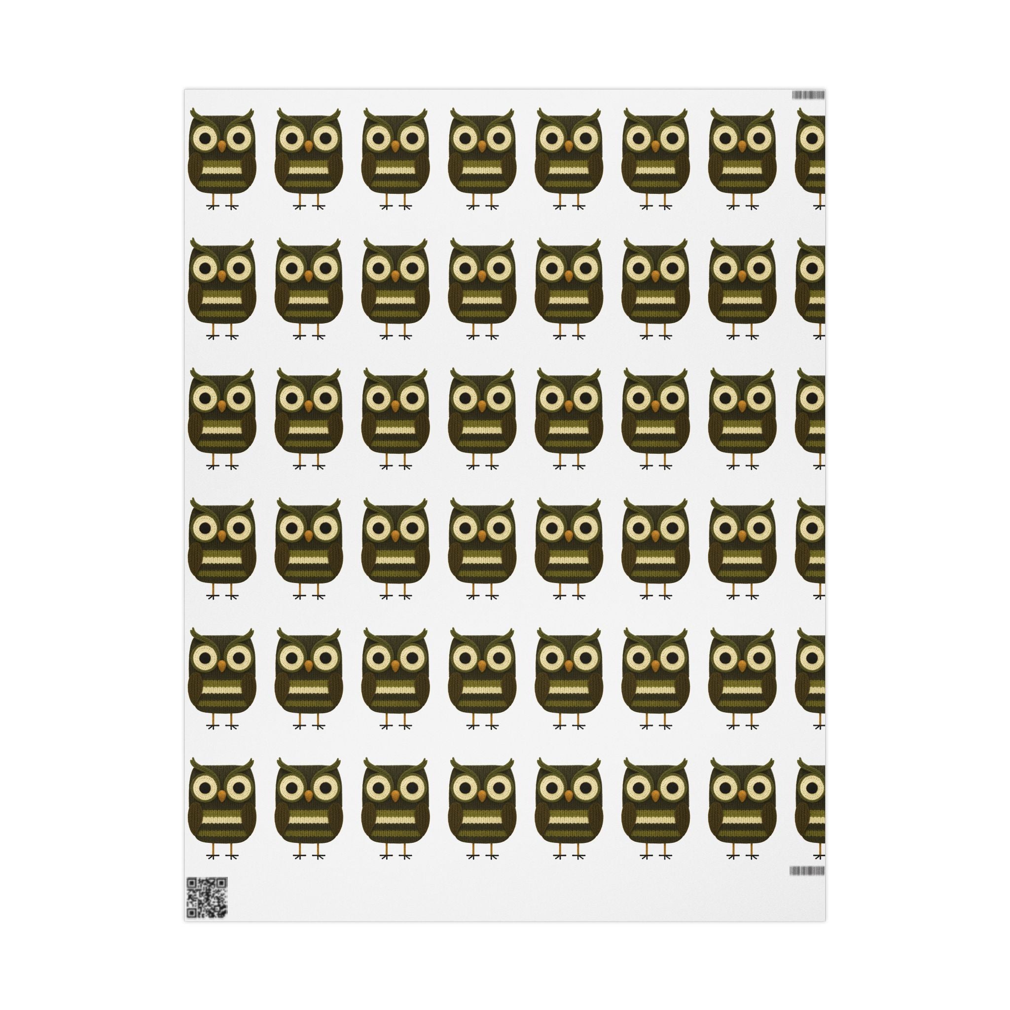 Wrapping Paper Roll - crocheted Owl Pattern Gift Wrap for Nature Lovers