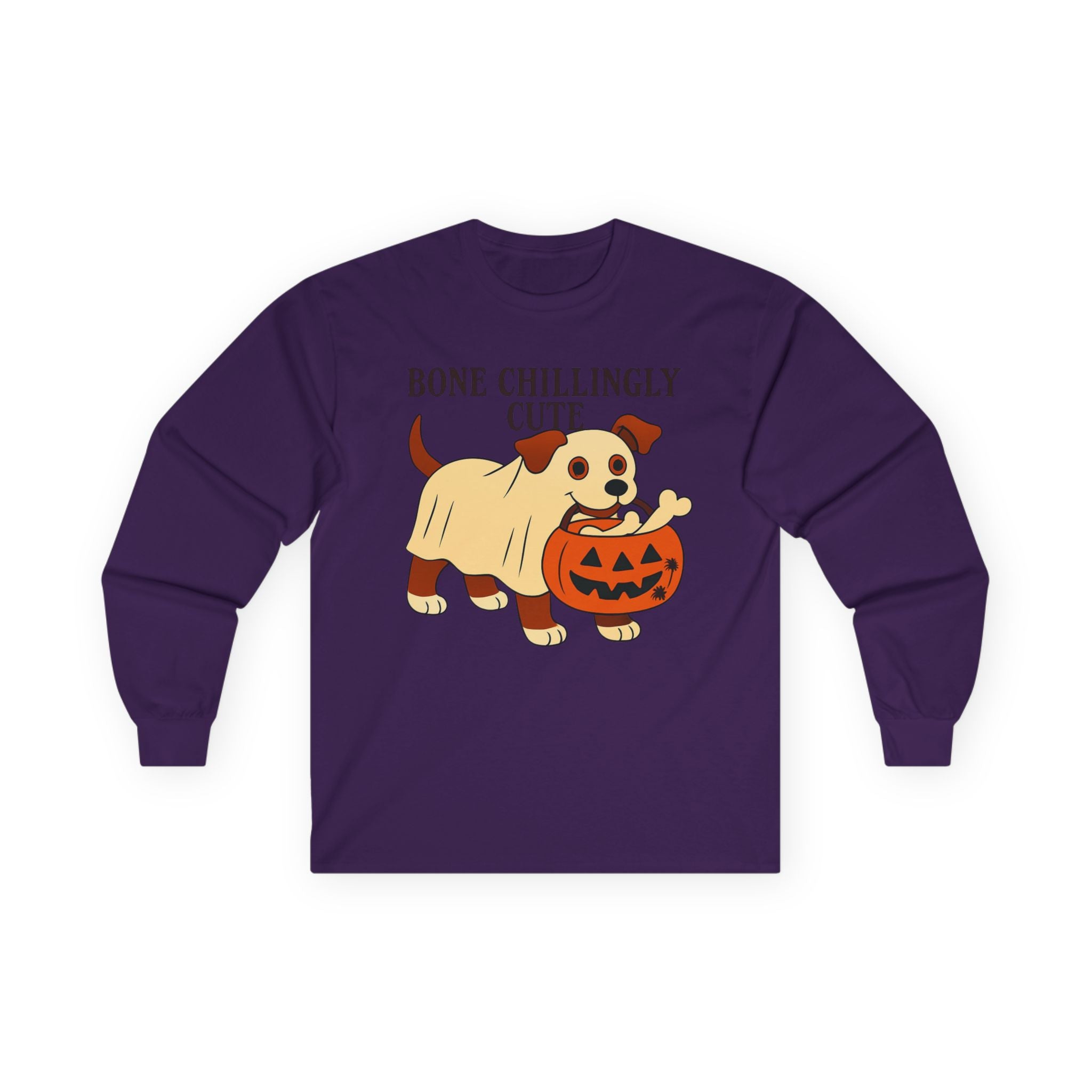 Halloween Dog Costume Tee, Spooky Dog Lover Shirt, Trick-or-Treating Long Sleeve Top, Bone Chilling Cute Unisex Shirt, Halloween Tee, Dog