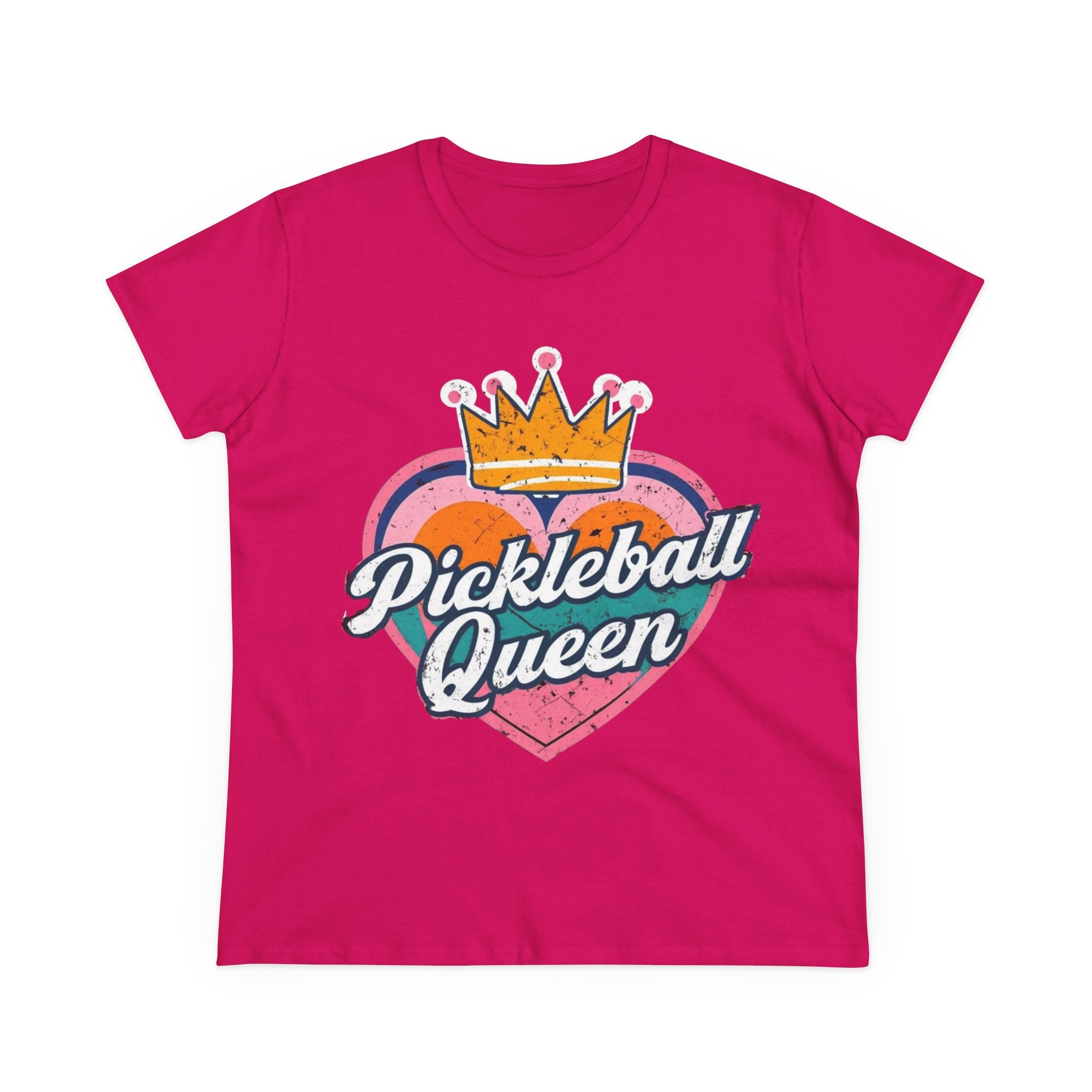 Pickleball Queen Cotton Tee - Perfect for Sports Lovers, Gifts for Her, Summer Fun, Activewear, Casual Style crown paddle queen