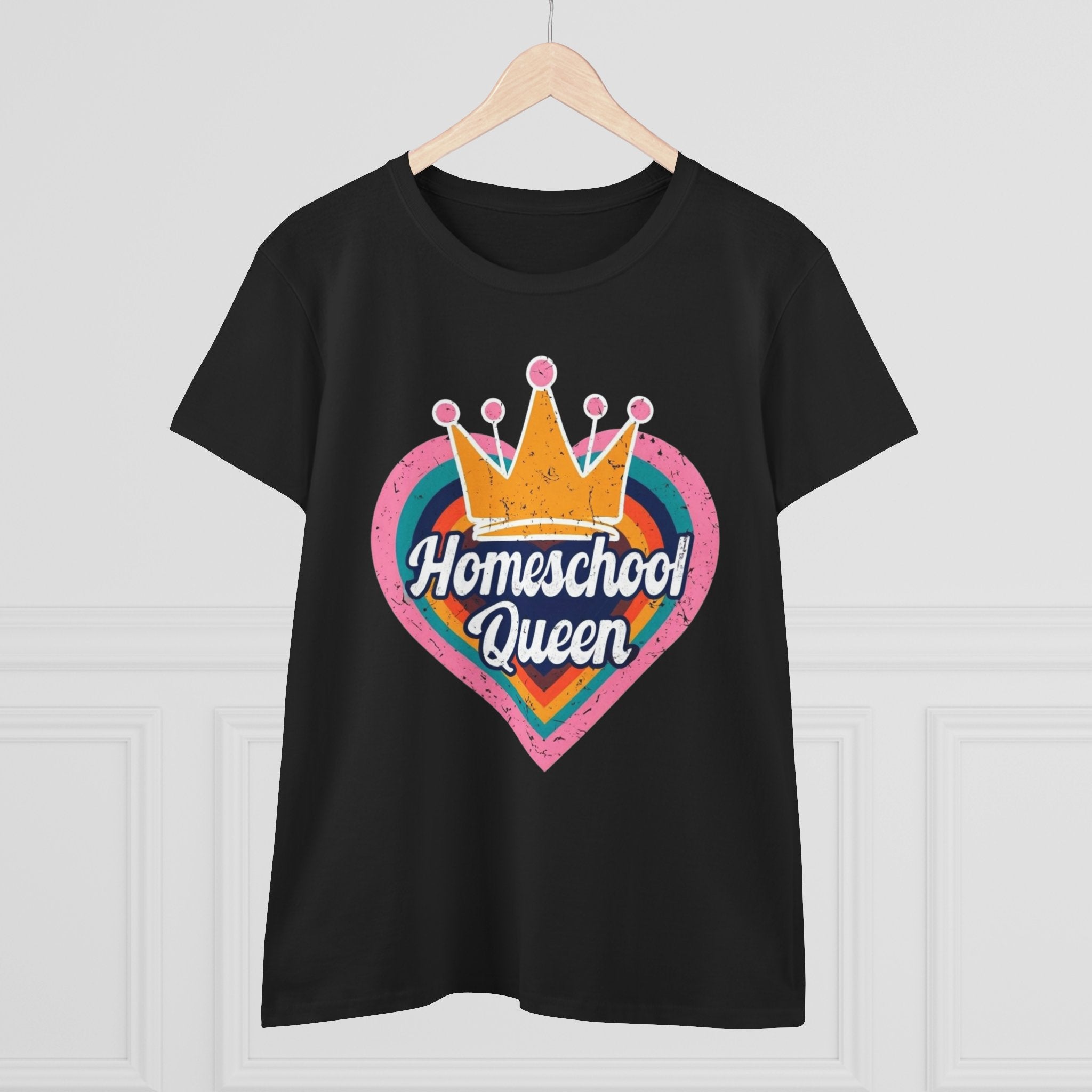 Homeschool Queen Cotton Tee, Cute Tee for Moms, Colloquial Gift for Homeschoolers, Fun Educational Apparel, Perfect for Back to School