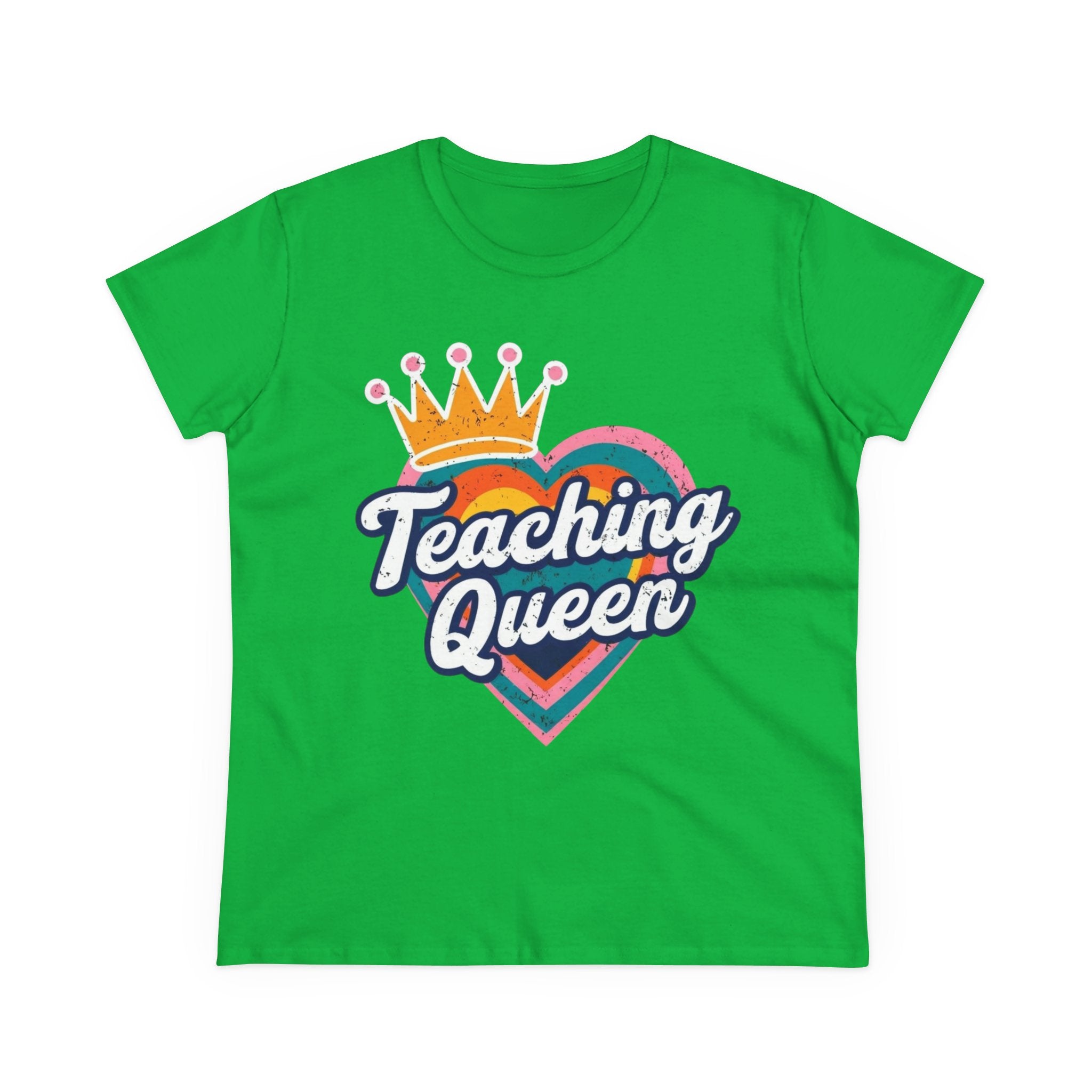 Teaching Queen Tee, Best Teacher Gift Shirt, Midweight Cotton T-Shirt, Teacher Appreciation Top, Female Educator Apparel, School Instructor